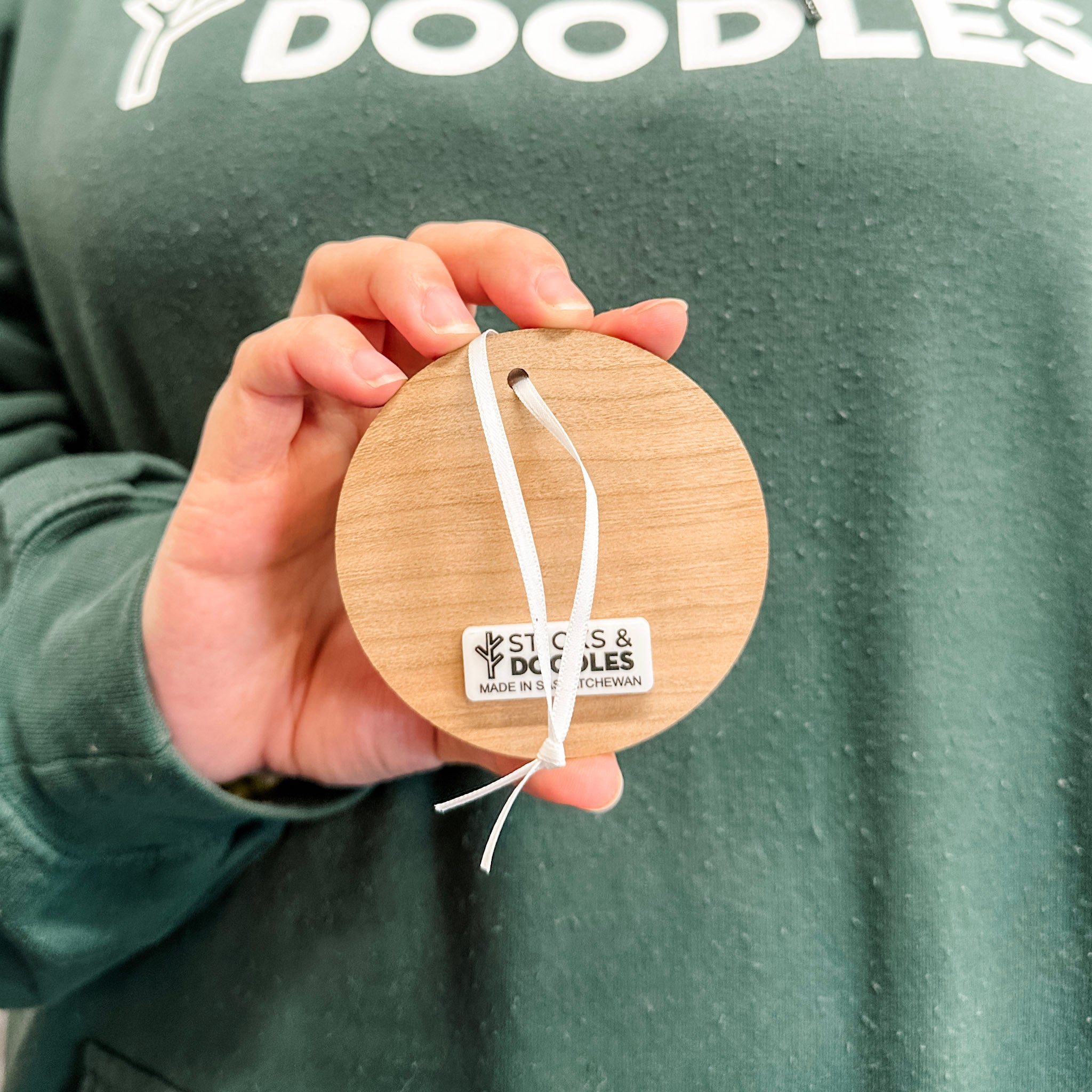 My Happy Place • Personalized Engraved Wood Ornament • For Special Places & Small Towns