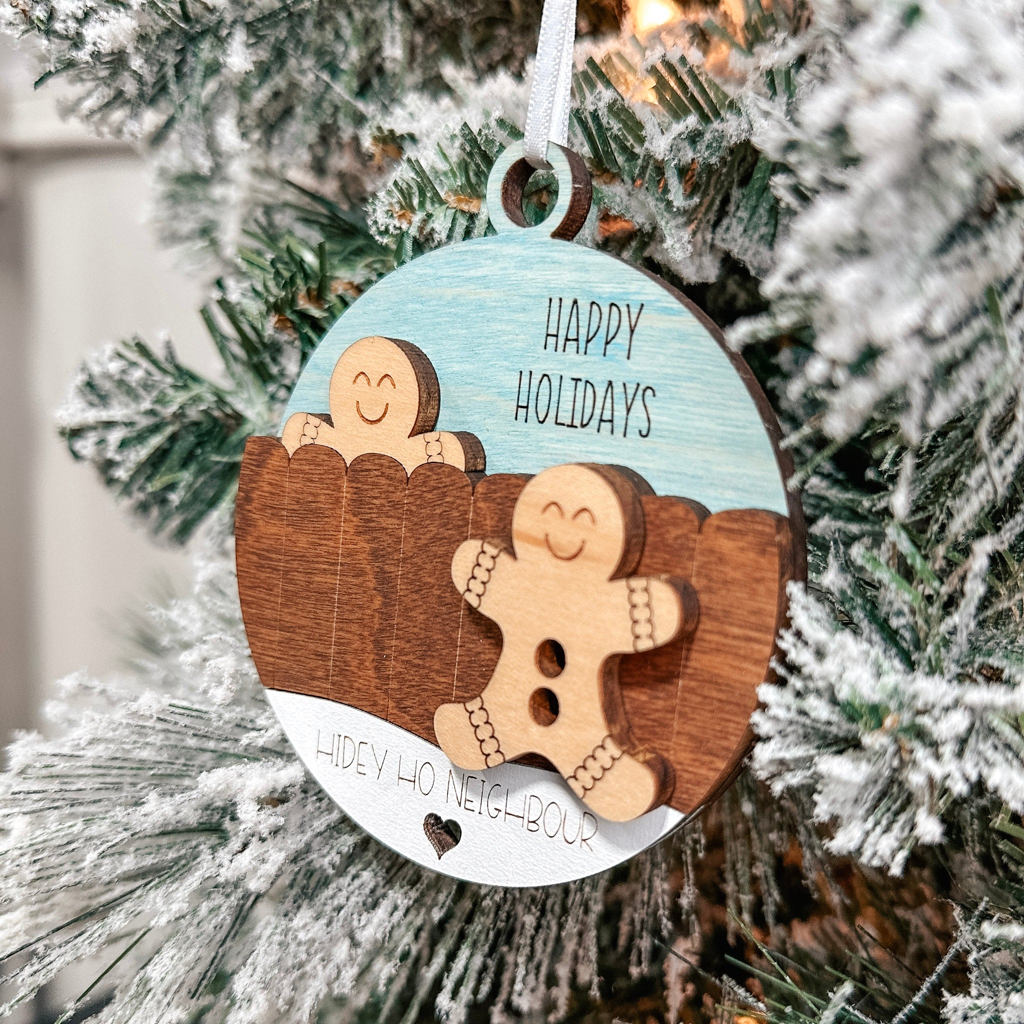 Hidey Ho Gingerbread Neighbours • 3D Wood Ornament • For Your Favourite Neighbour