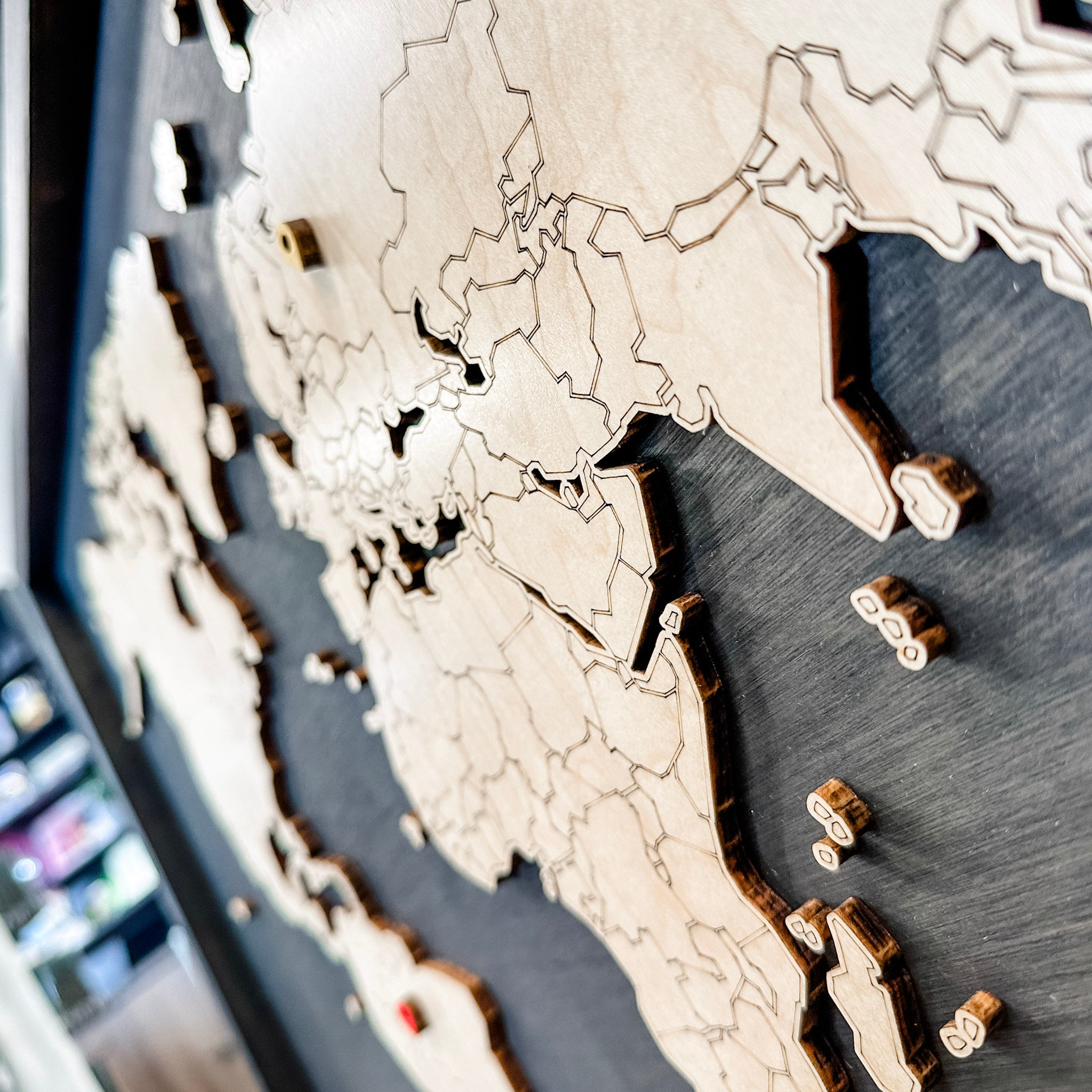Personalized World Map • Premium Handcrafted Wood Sign