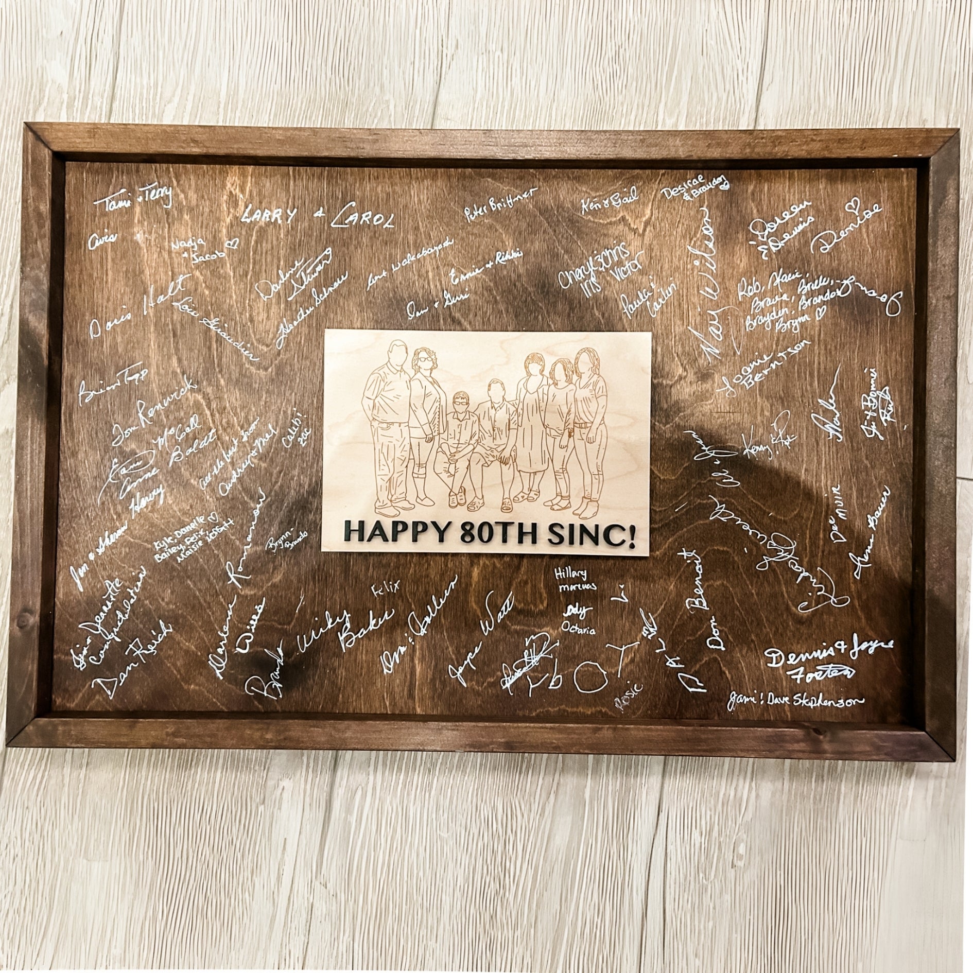 The Custom Guestbook • Signable Wood Alternative Guestbook with Custom Engraving • For Weddings, Retirements, & Milestone Birthdays