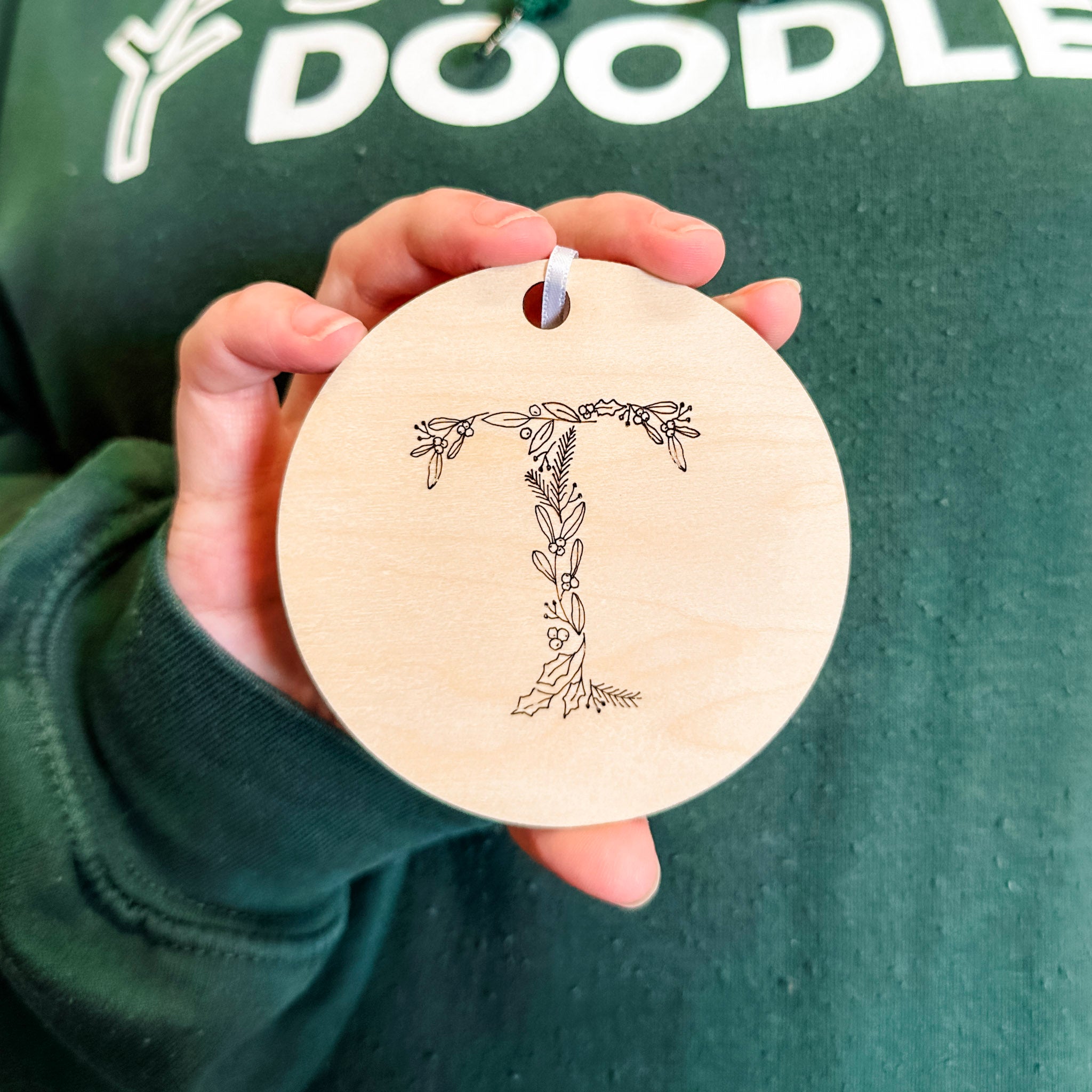 Initial Ornament • Wood Letter Ornament • For Christmas Trees & Stockings