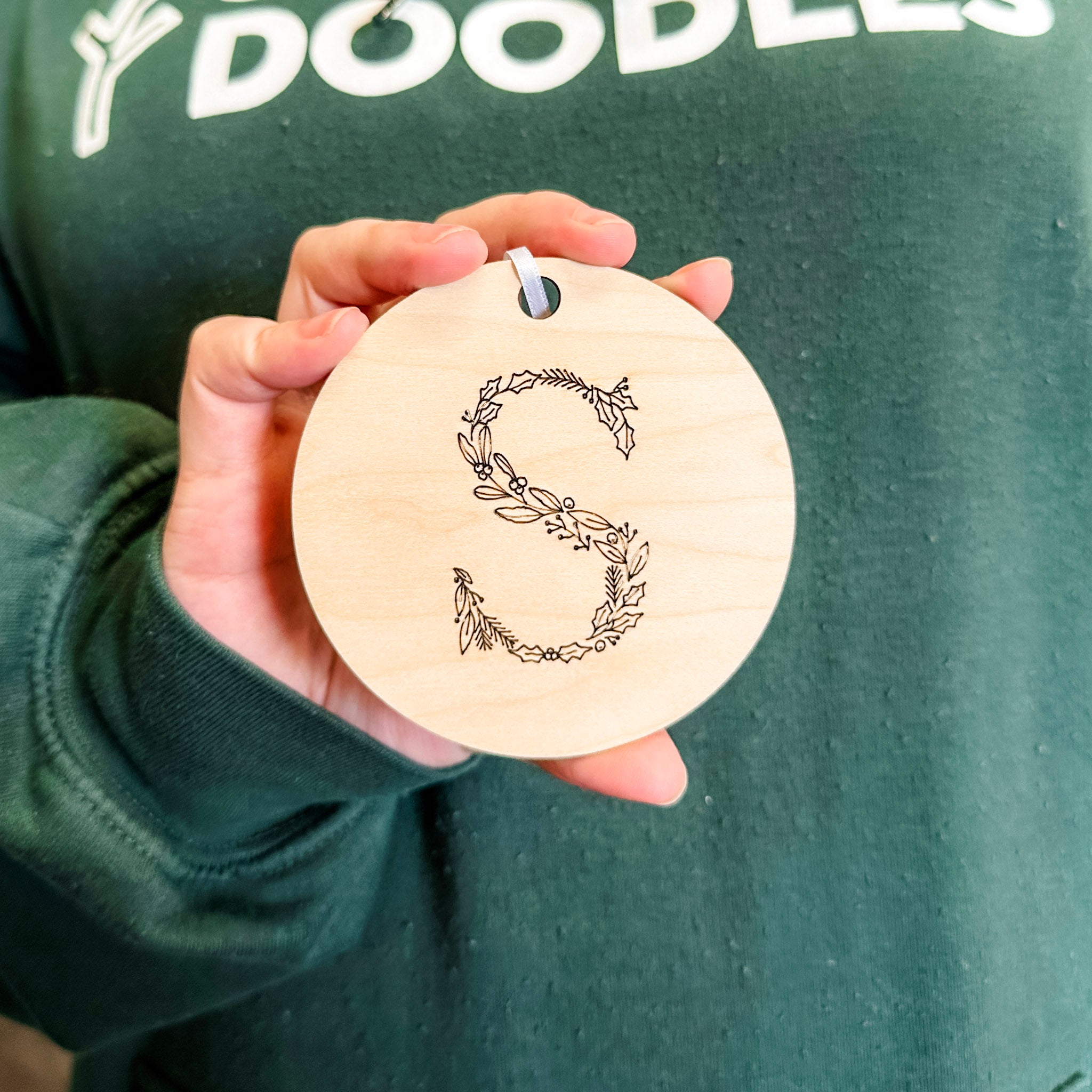 Initial Ornament • Wood Letter Ornament • For Christmas Trees & Stockings