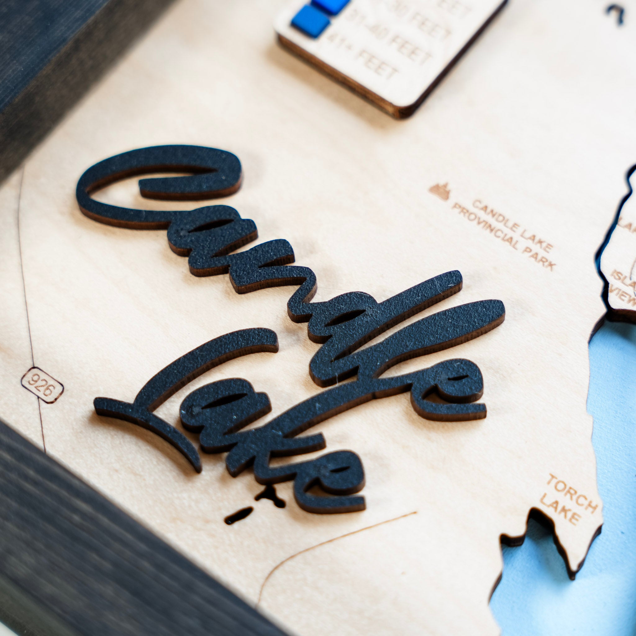 Candle Lake Map • Bathymetric Layered Wood Depth Map • For Lake Lovers