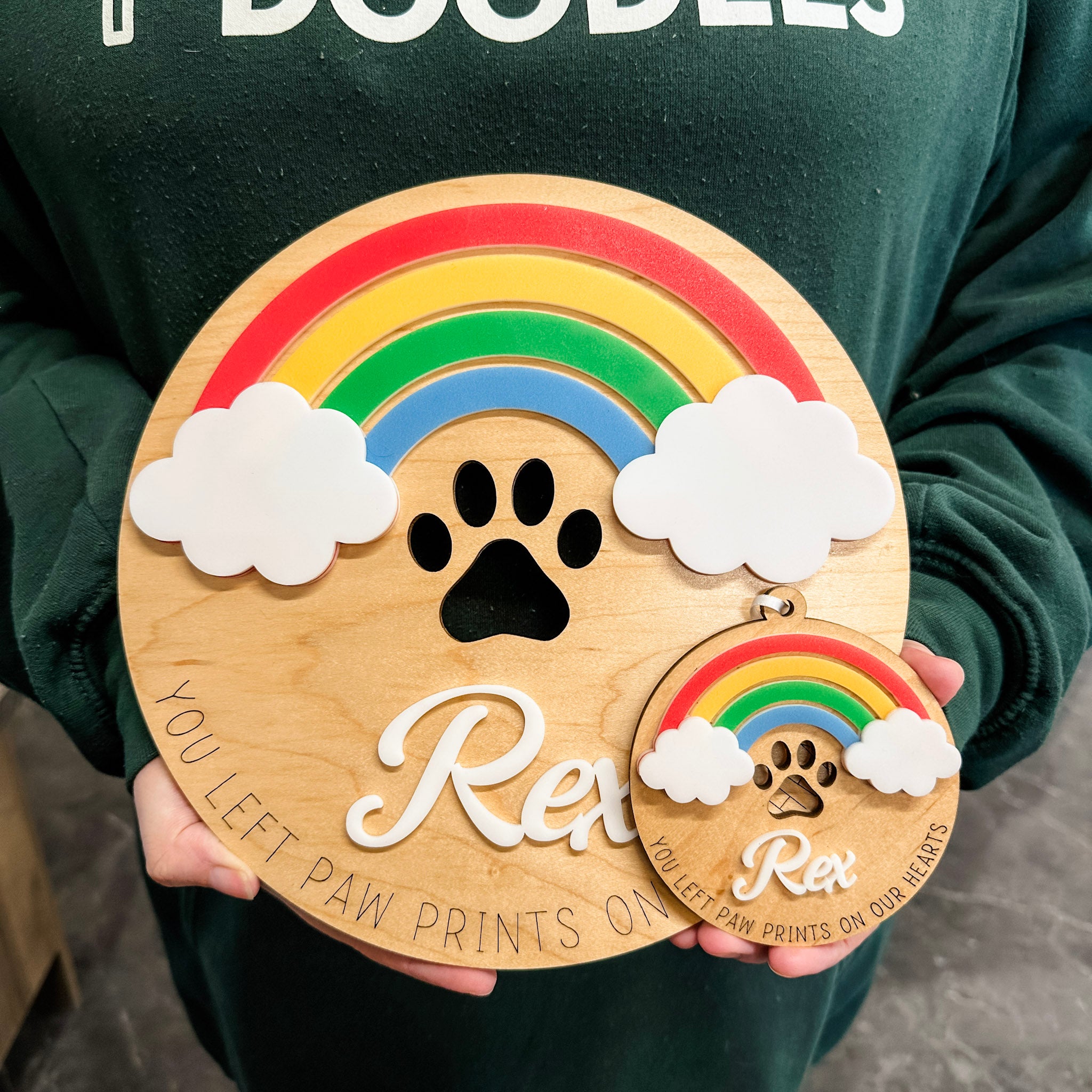 Rainbow Bridge Pet Memorial • Wood Ornament, Magnet, or Mini Sign • For Grieving Pet Owners