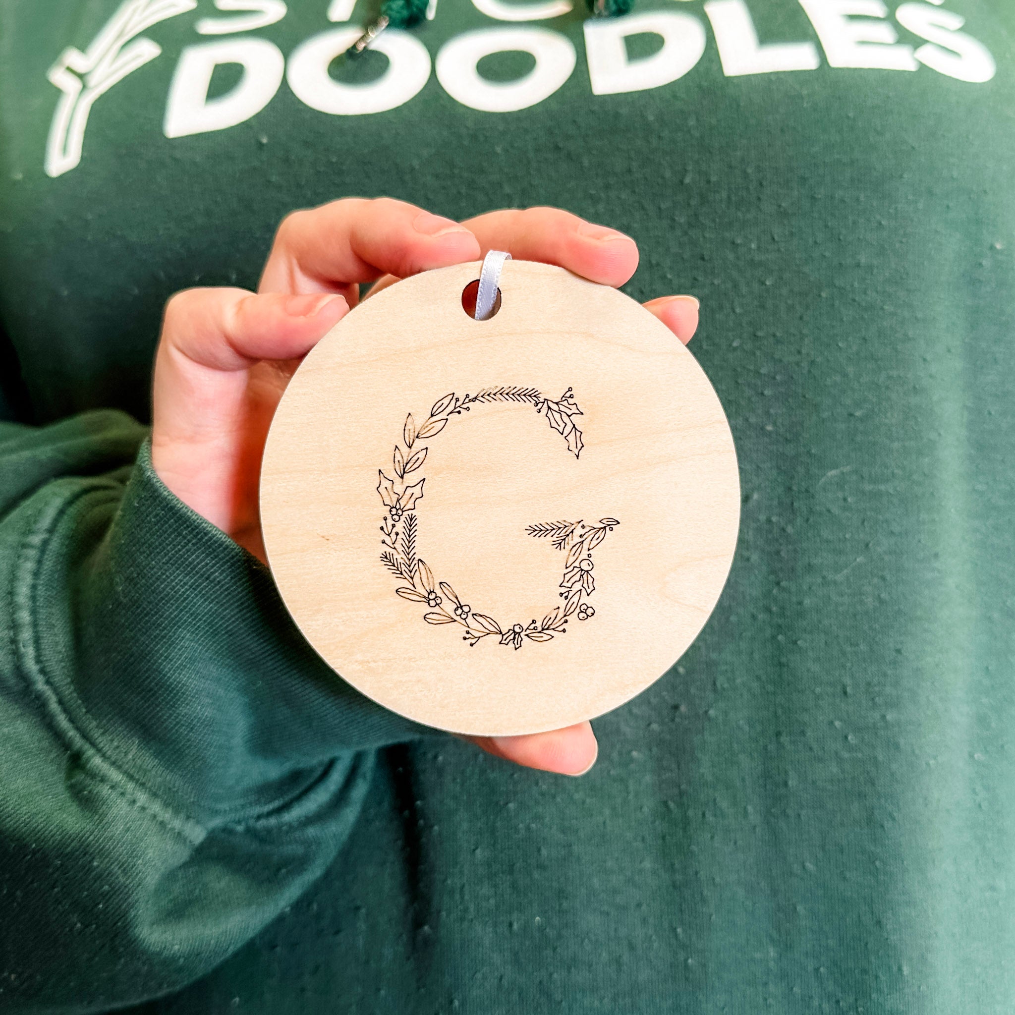 Initial Ornament • Wood Letter Ornament • For Christmas Trees & Stockings