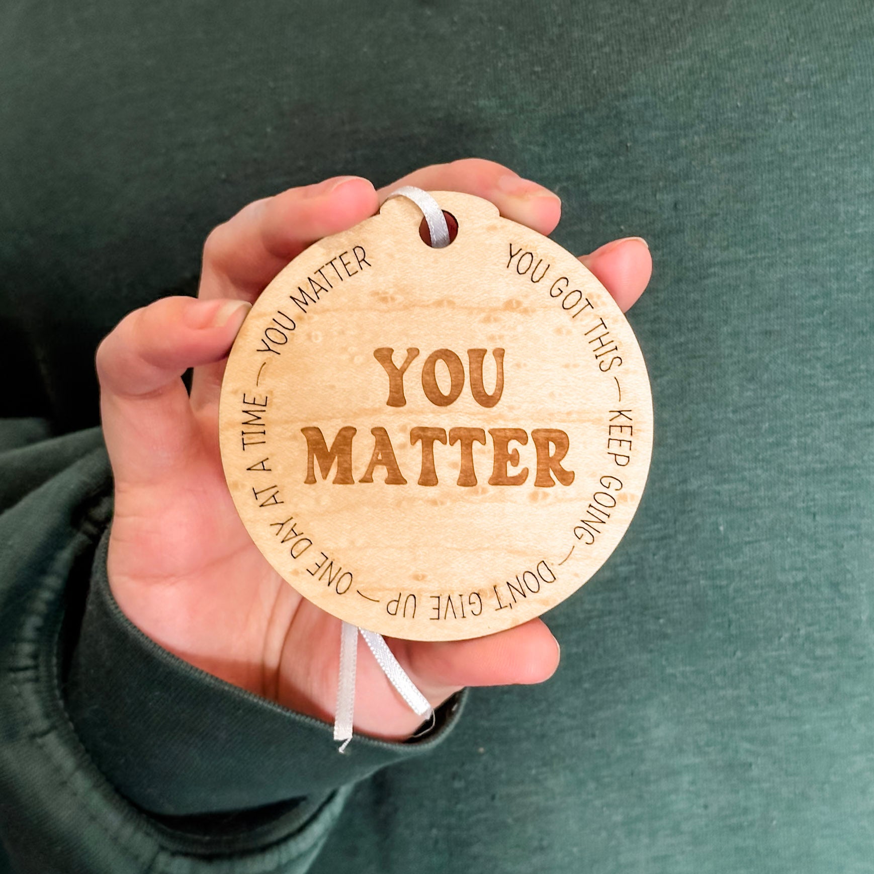 Affirmation Ornaments • Wood Engraved Ornaments • For Family and Friends