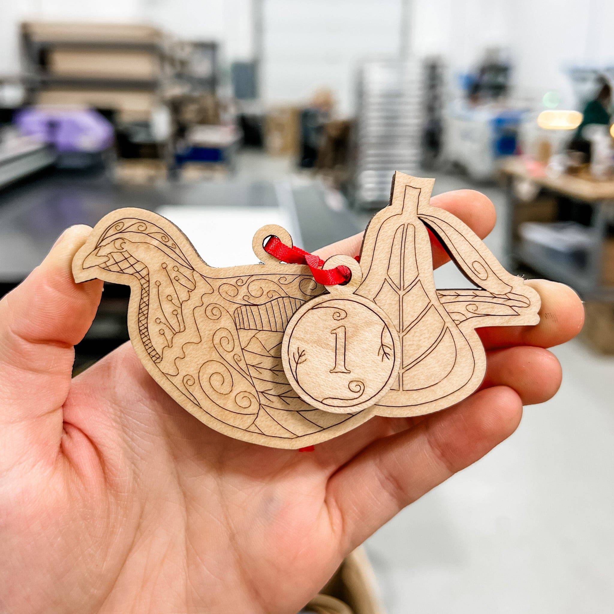12 Days of Christmas Set • Engraved Wood Ornaments (Includes 12)