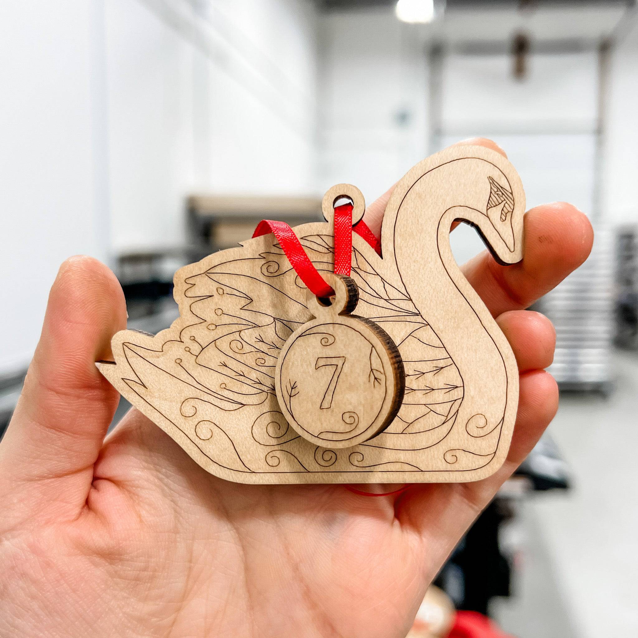 12 Days of Christmas Set • Engraved Wood Ornaments (Includes 12)