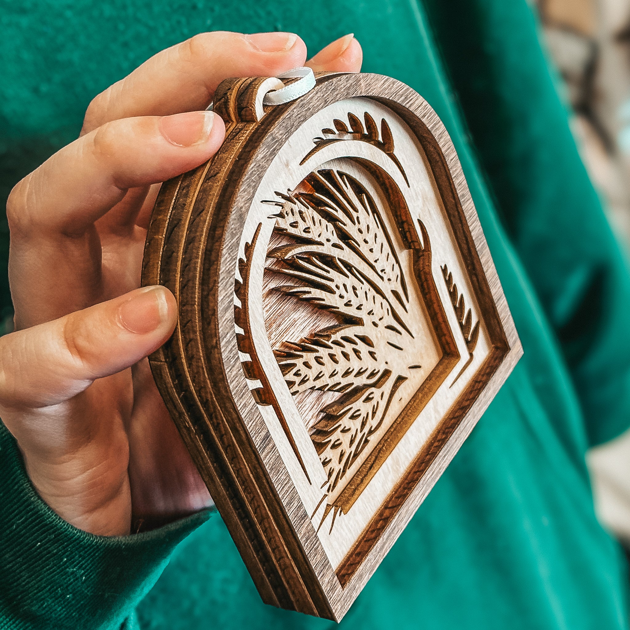 The Wheat Mosaic • Layered Wood Ornament & Mini Sign • Farmers Gifts & Saskatchewan Souvenirs