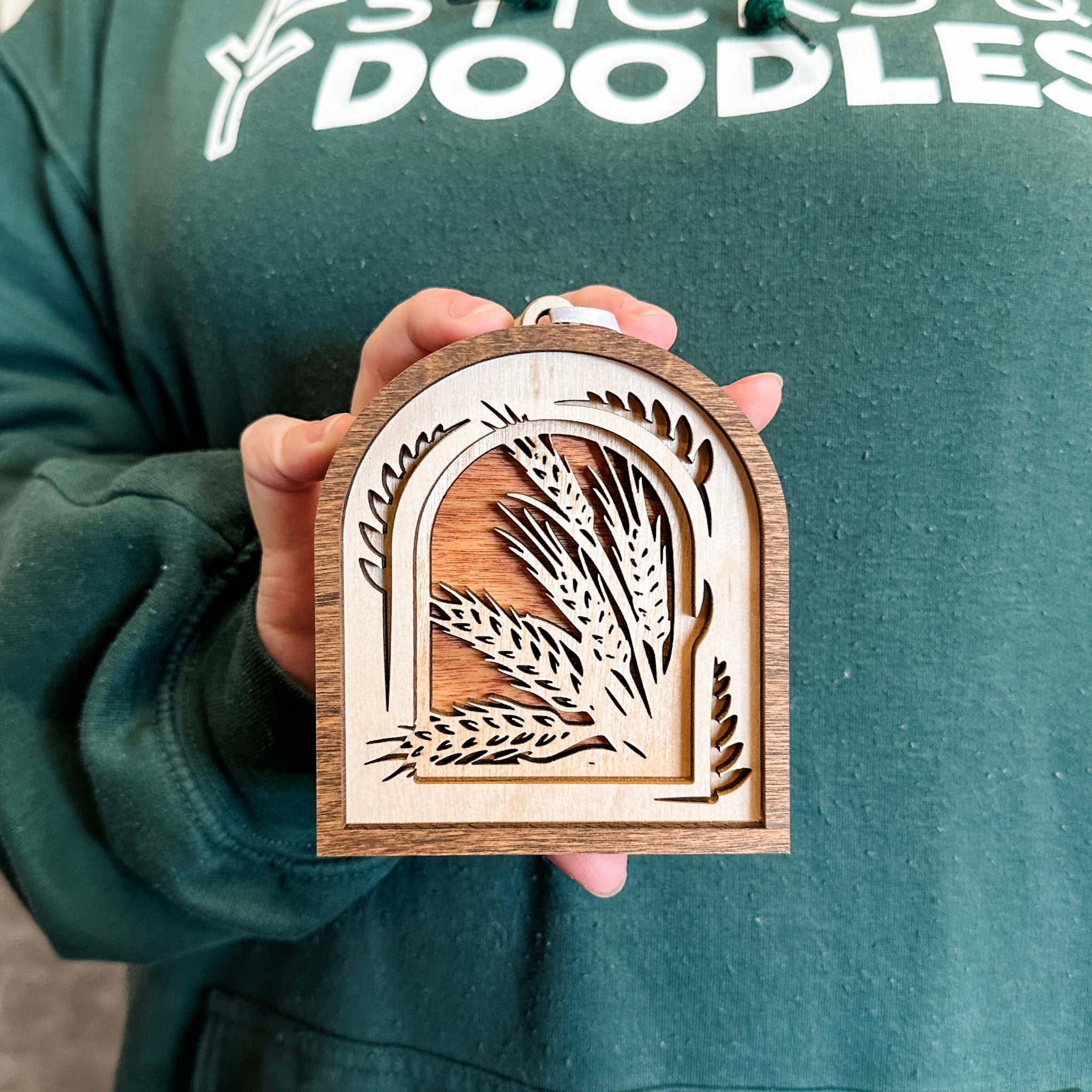 The Wheat Mosaic • Layered Wood Ornament & Mini Sign • Farmers Gifts & Saskatchewan Souvenirs