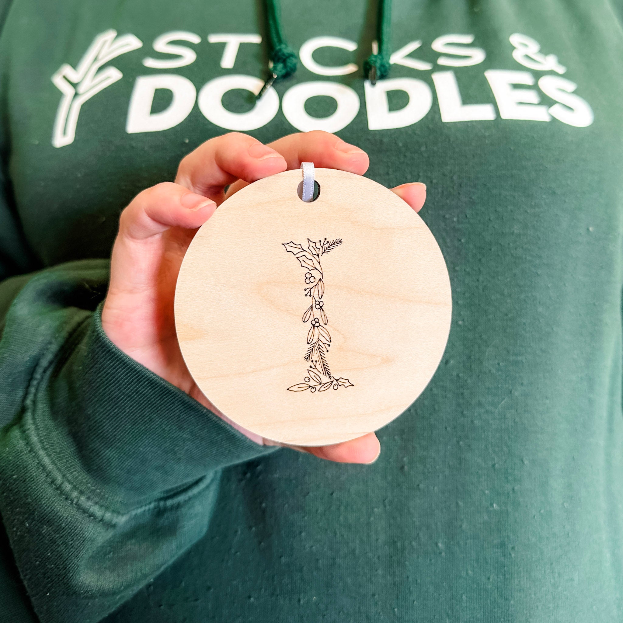 Initial Ornament • Wood Letter Ornament • For Christmas Trees & Stockings