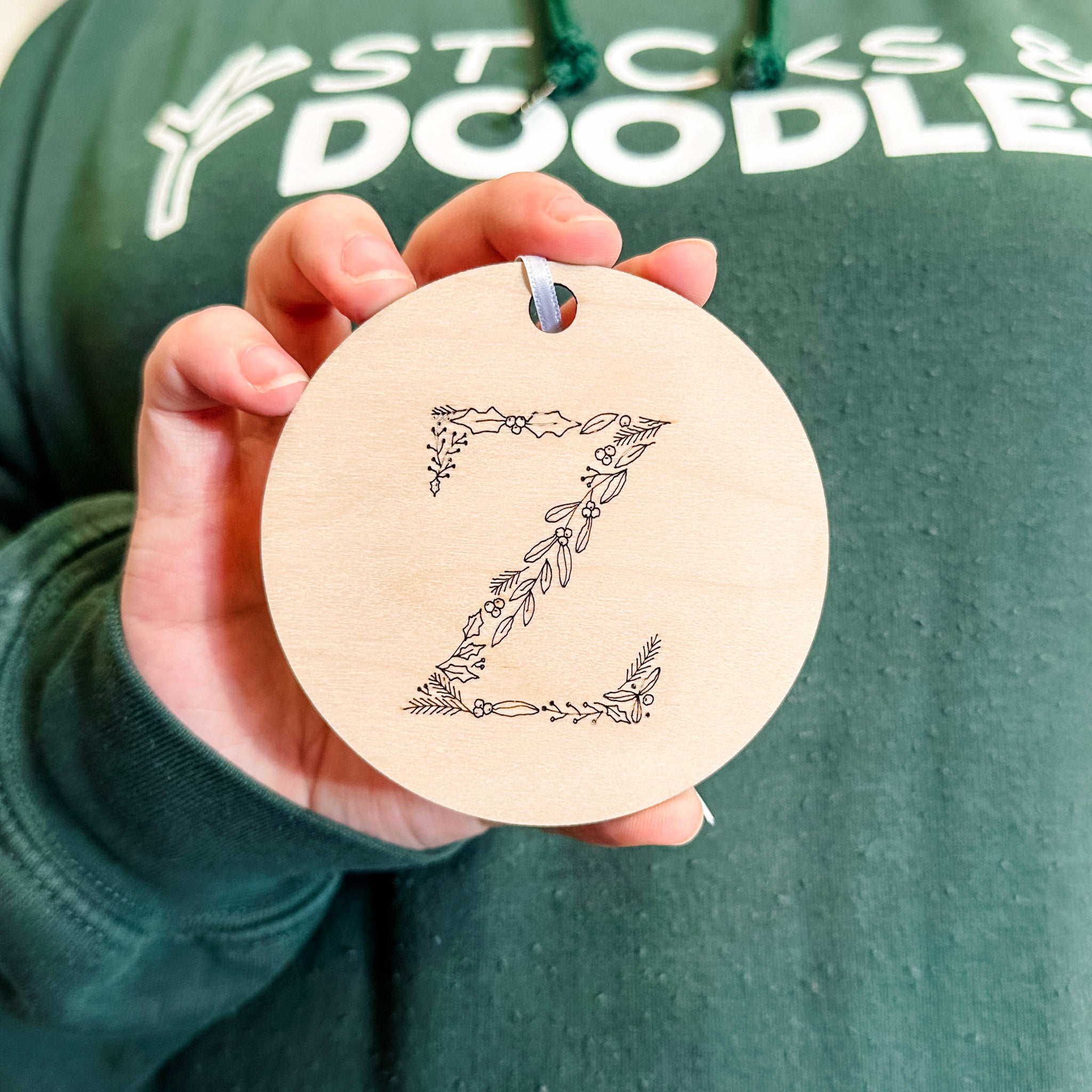 Initial Ornament • Wood Letter Ornament • For Christmas Trees & Stockings