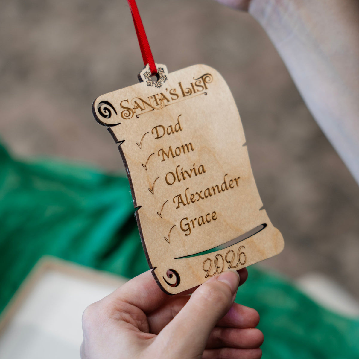 Santa's List Family Name Ornament