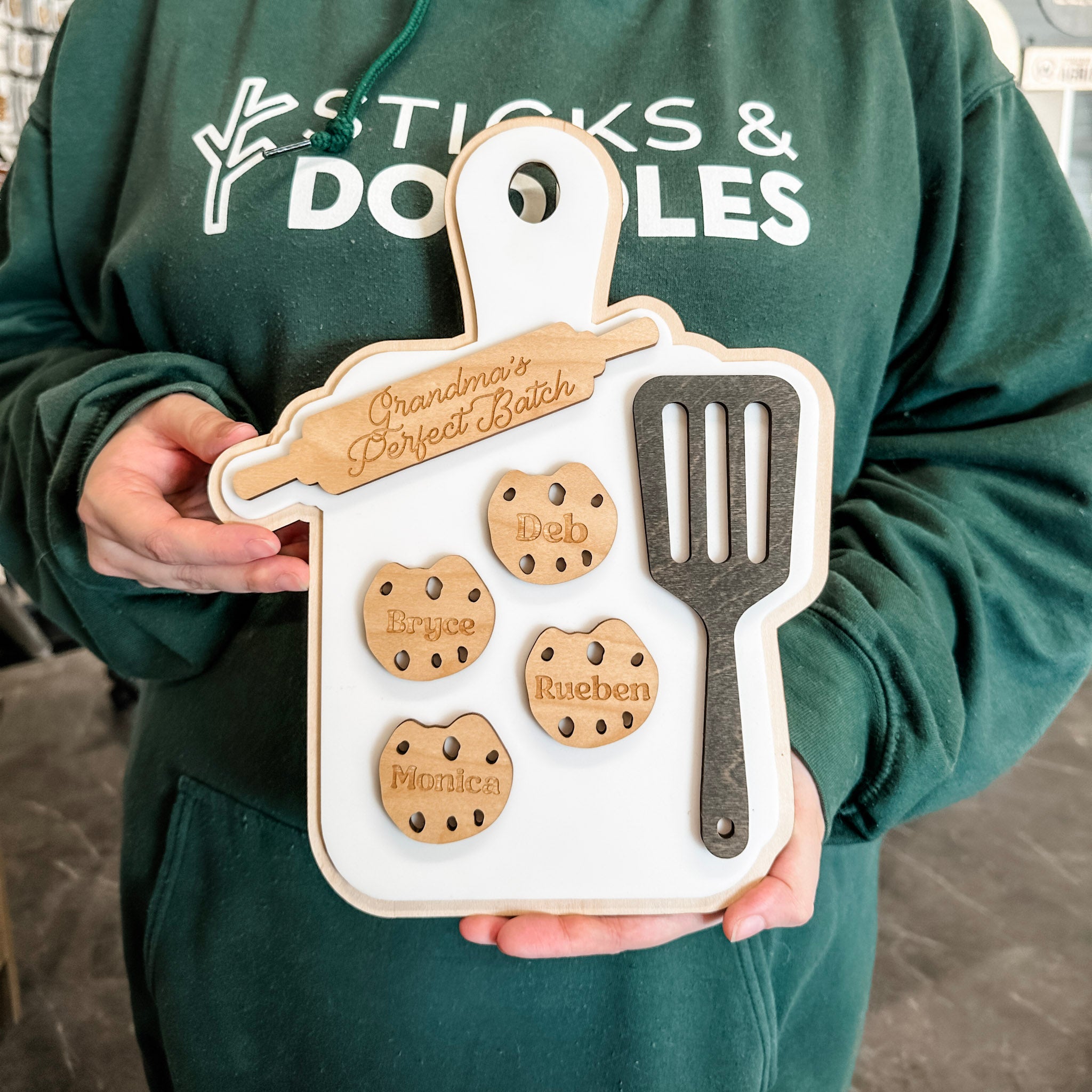 Grandma's Perfect Batch • Personalized Wood Ornament, Magnet, or Mini Sign • For Families