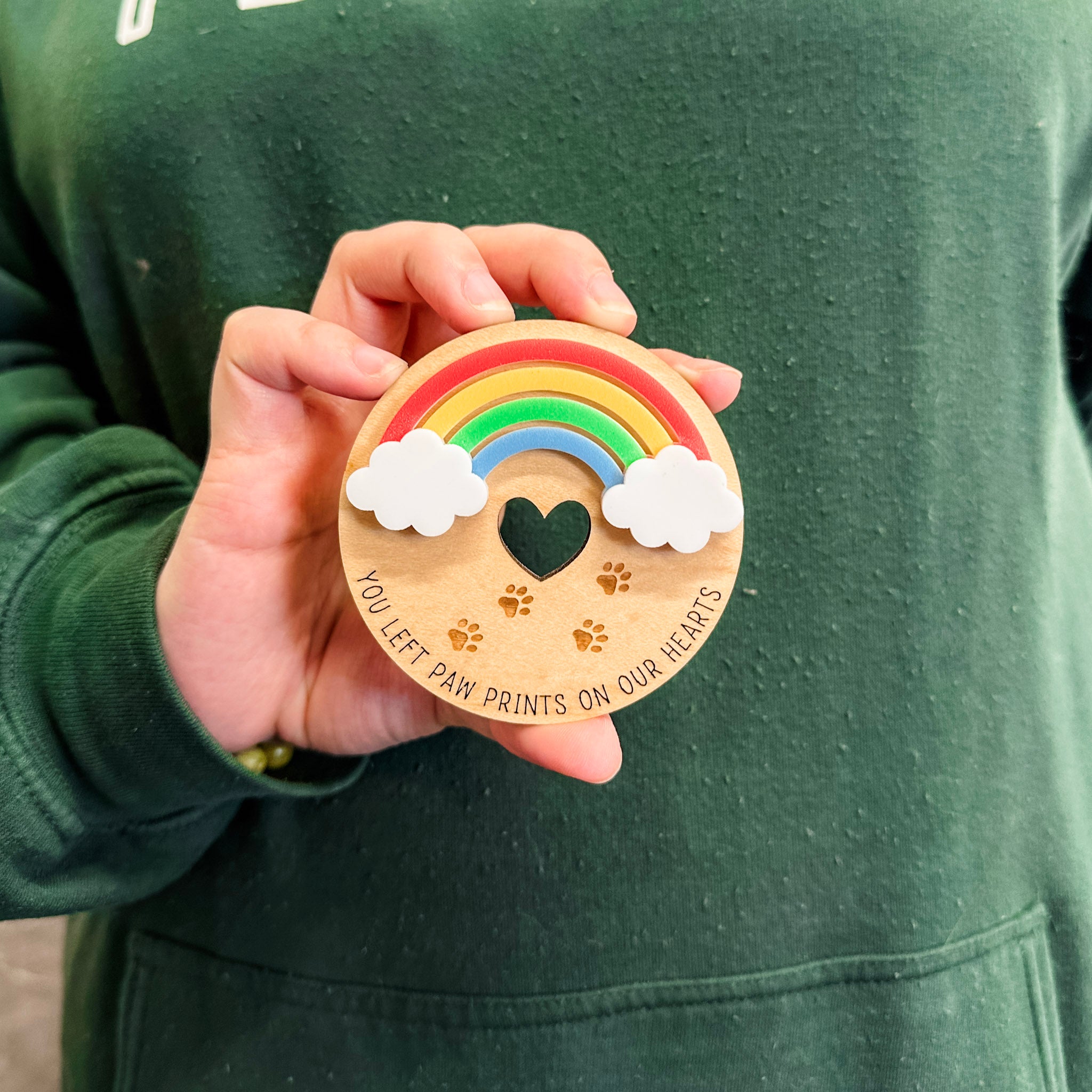 Rainbow Bridge Pet Memorial • Wood Ornament, Magnet, or Mini Sign • For Grieving Pet Owners