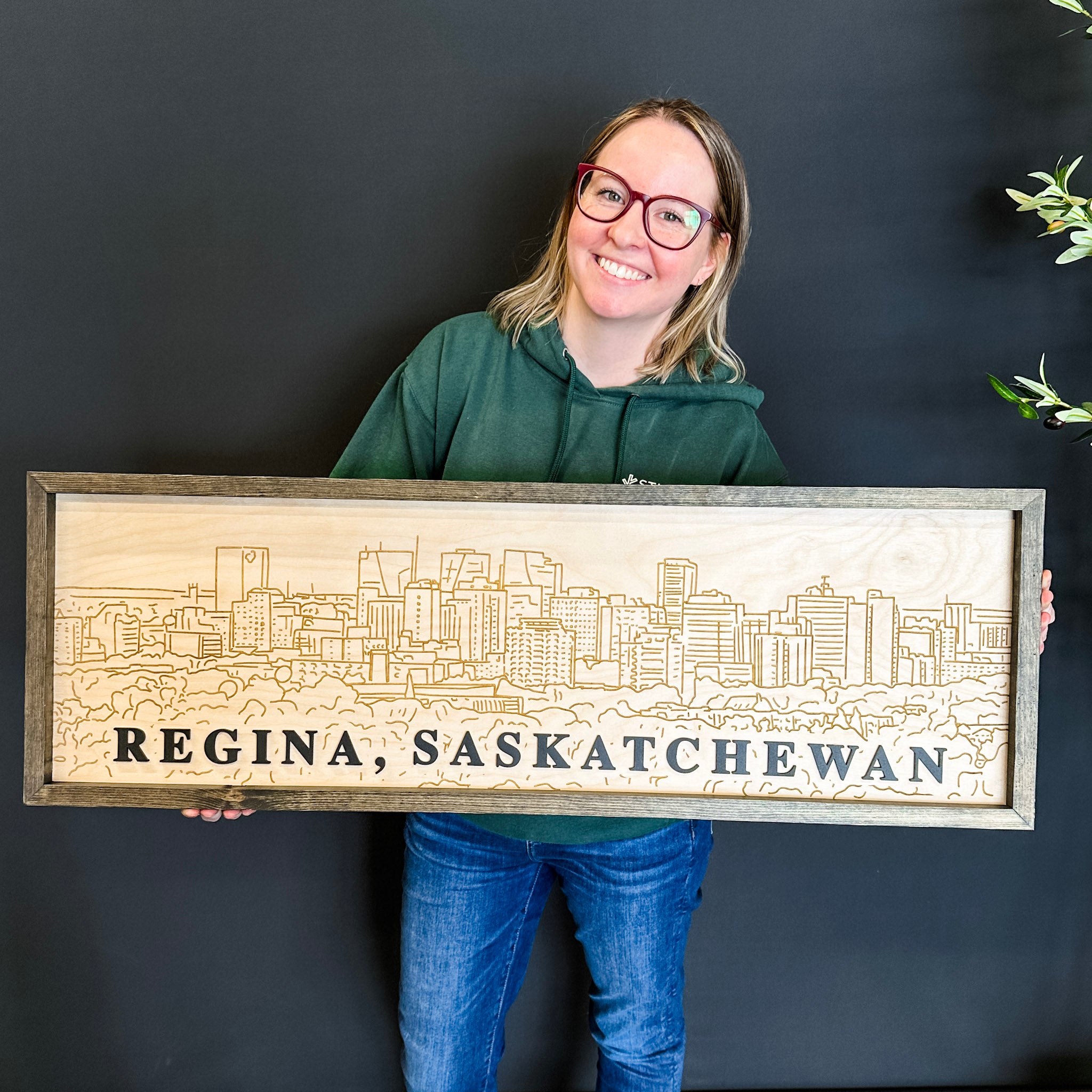 Custom City Skyline Line Artwork • Engraved Wood Sign • For City Lovers & Travel Gifts