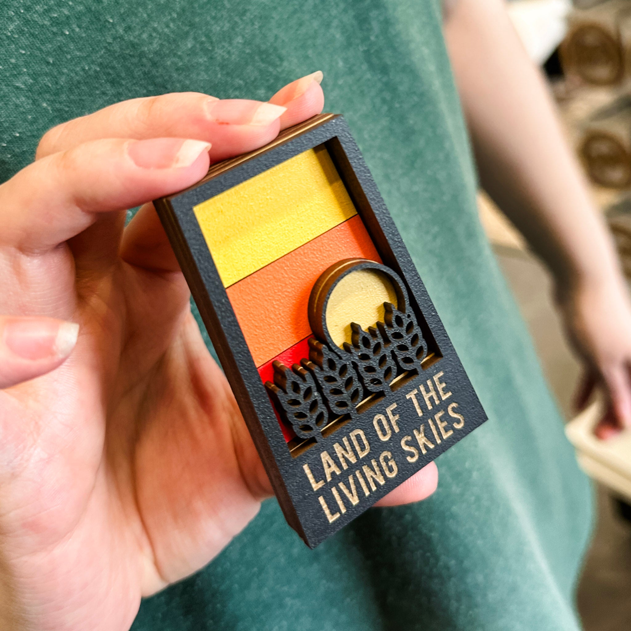 Land of the Living Skies • Wood Ornament, Magnet or Sign • Saskatchewan Souvenirs
