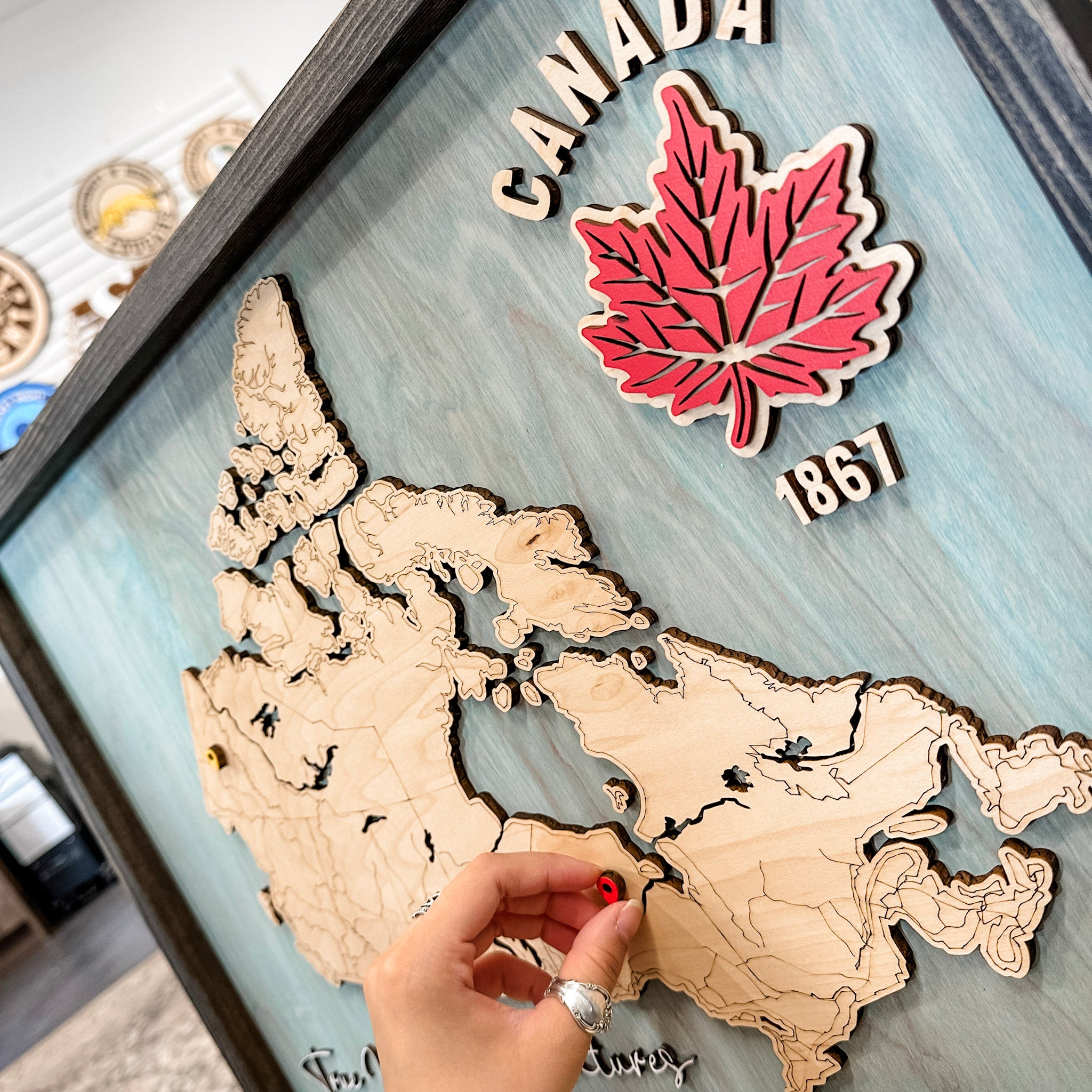 Commemorative 1867 Canada Map • Premium Handcrafted Wood Sign