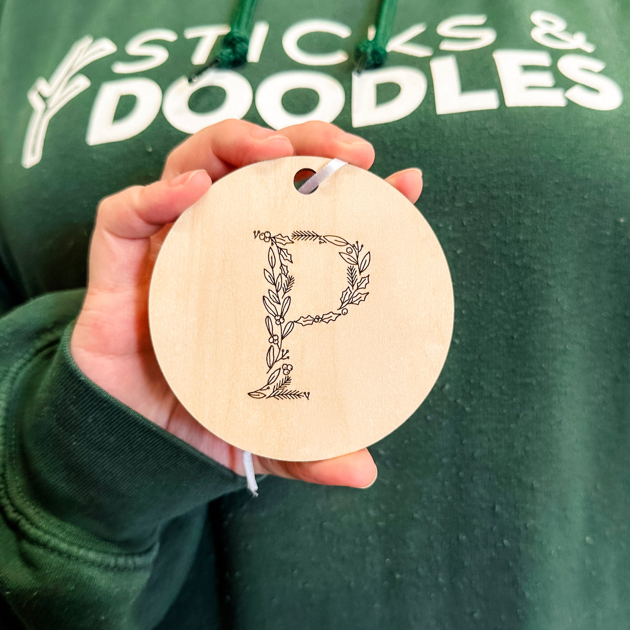 Initial Ornament • Wood Letter Ornament • For Christmas Trees & Stockings