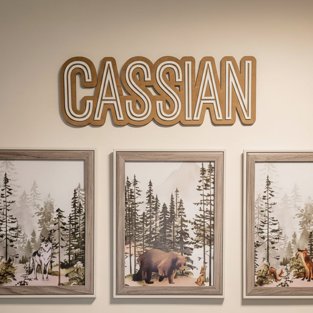 Custom Floating Name Sign - Sticks & Doodles