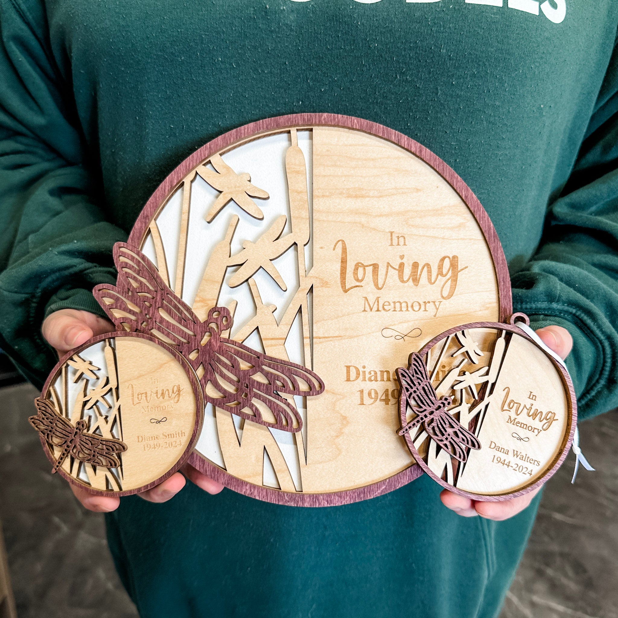 Memorial Butterfly, Dragonfly & Hummingbird • Personalized Ornament, Magnet or Mini Sign • For Grieving Families