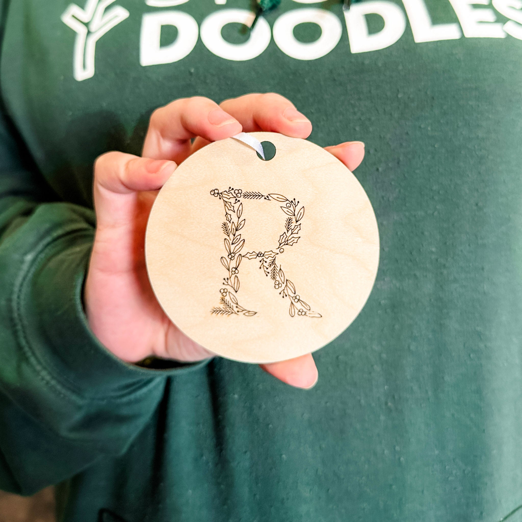 Initial Ornament • Wood Letter Ornament • For Christmas Trees & Stockings