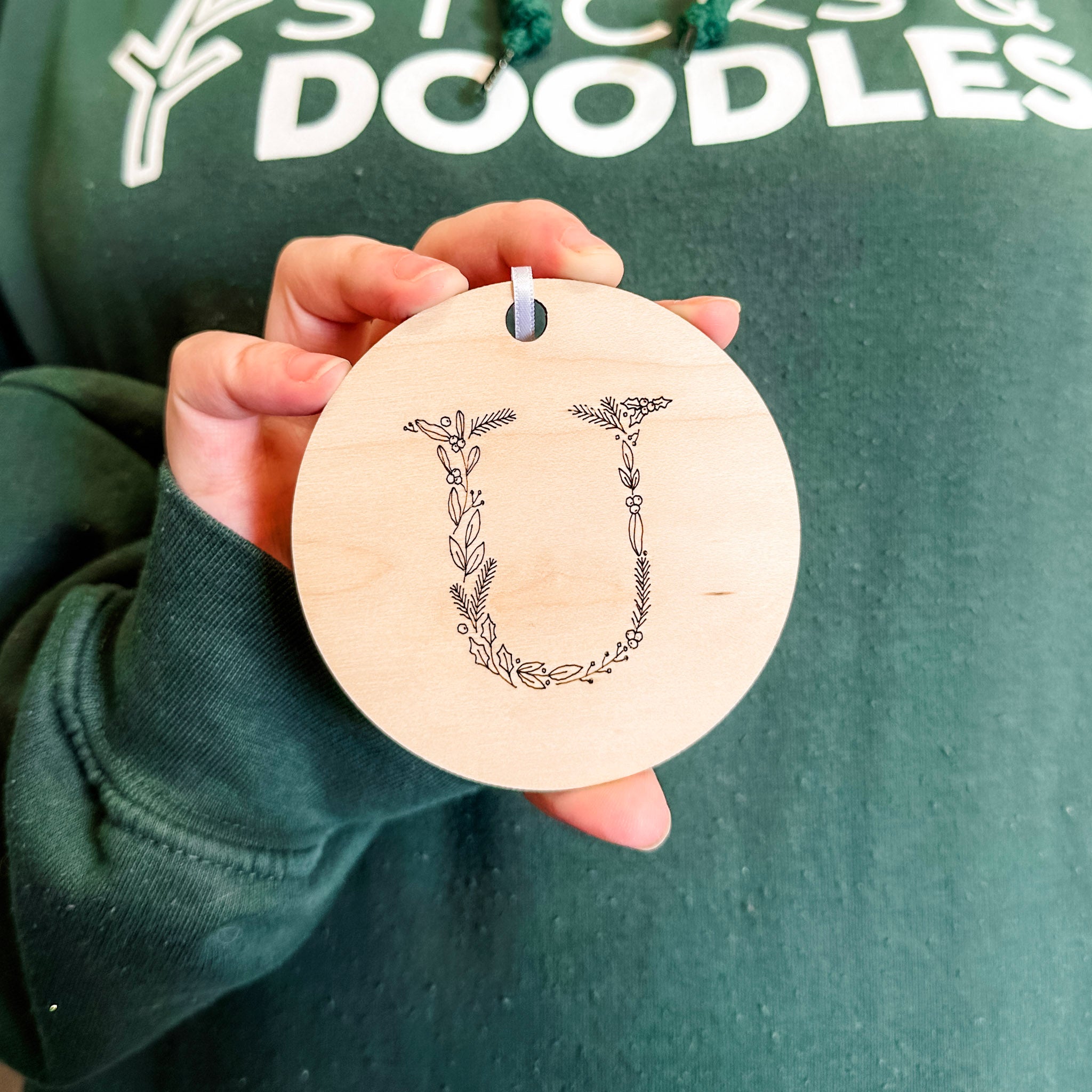 Initial Ornament • Wood Letter Ornament • For Christmas Trees & Stockings