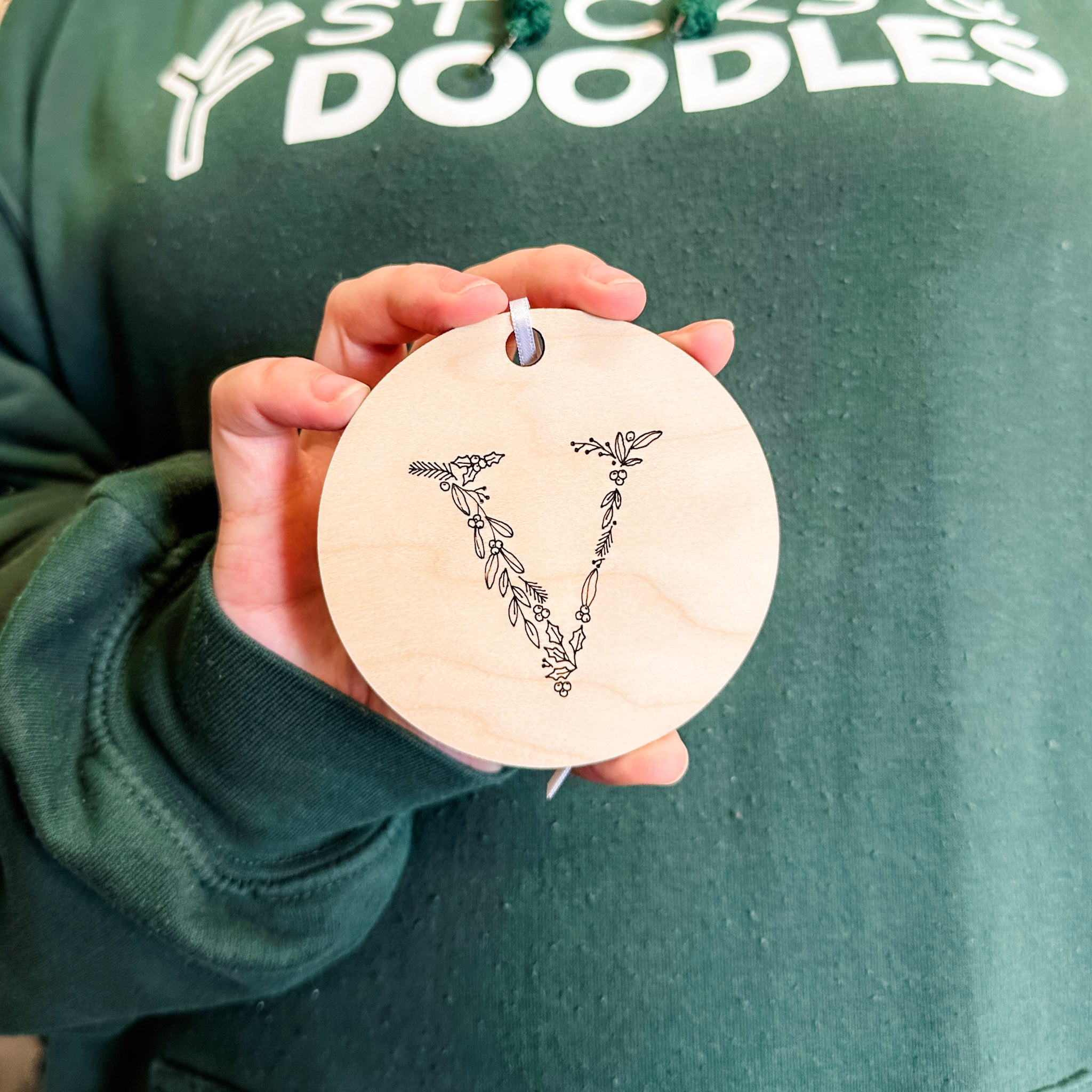 Initial Ornament • Wood Letter Ornament • For Christmas Trees & Stockings