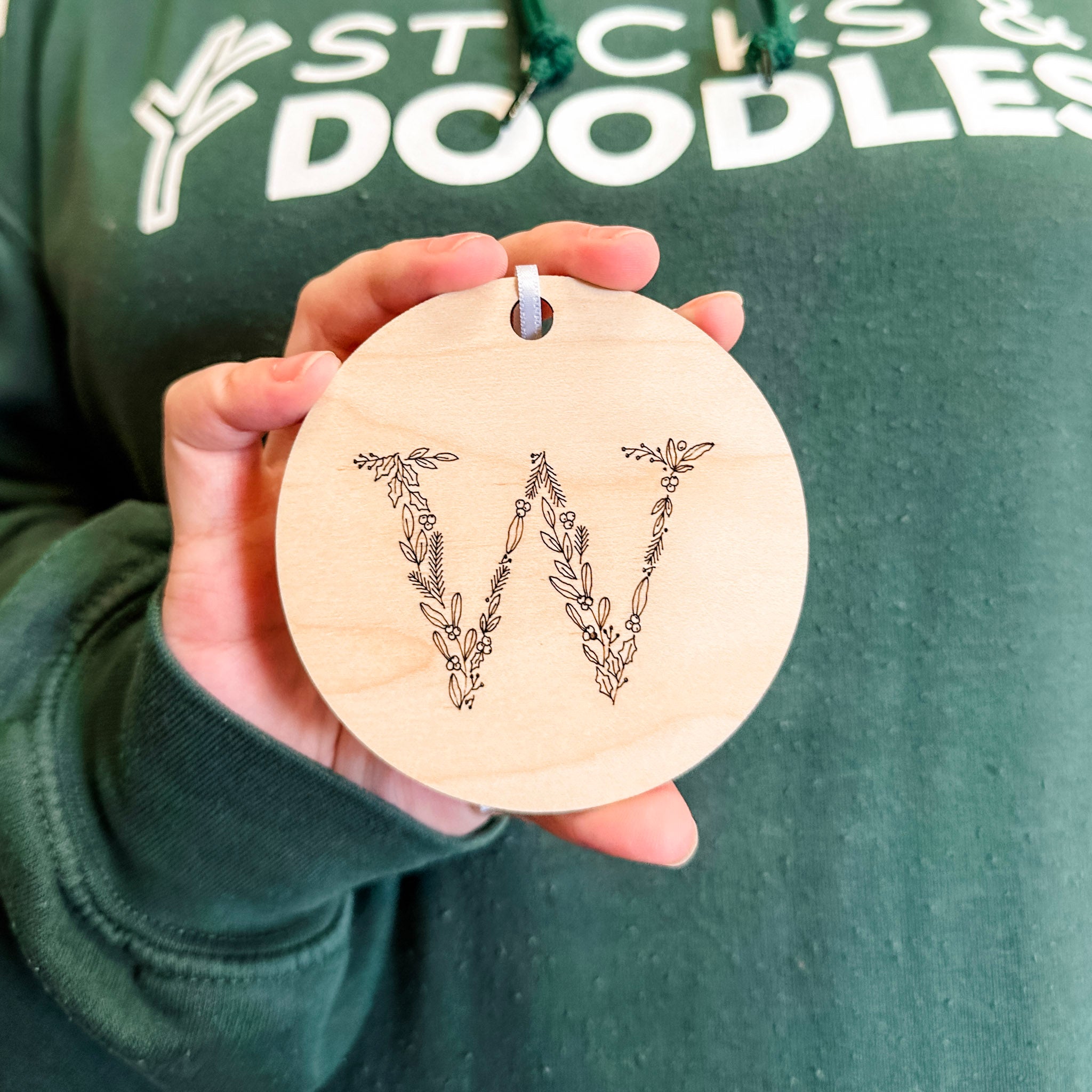 Initial Ornament • Wood Letter Ornament • For Christmas Trees & Stockings