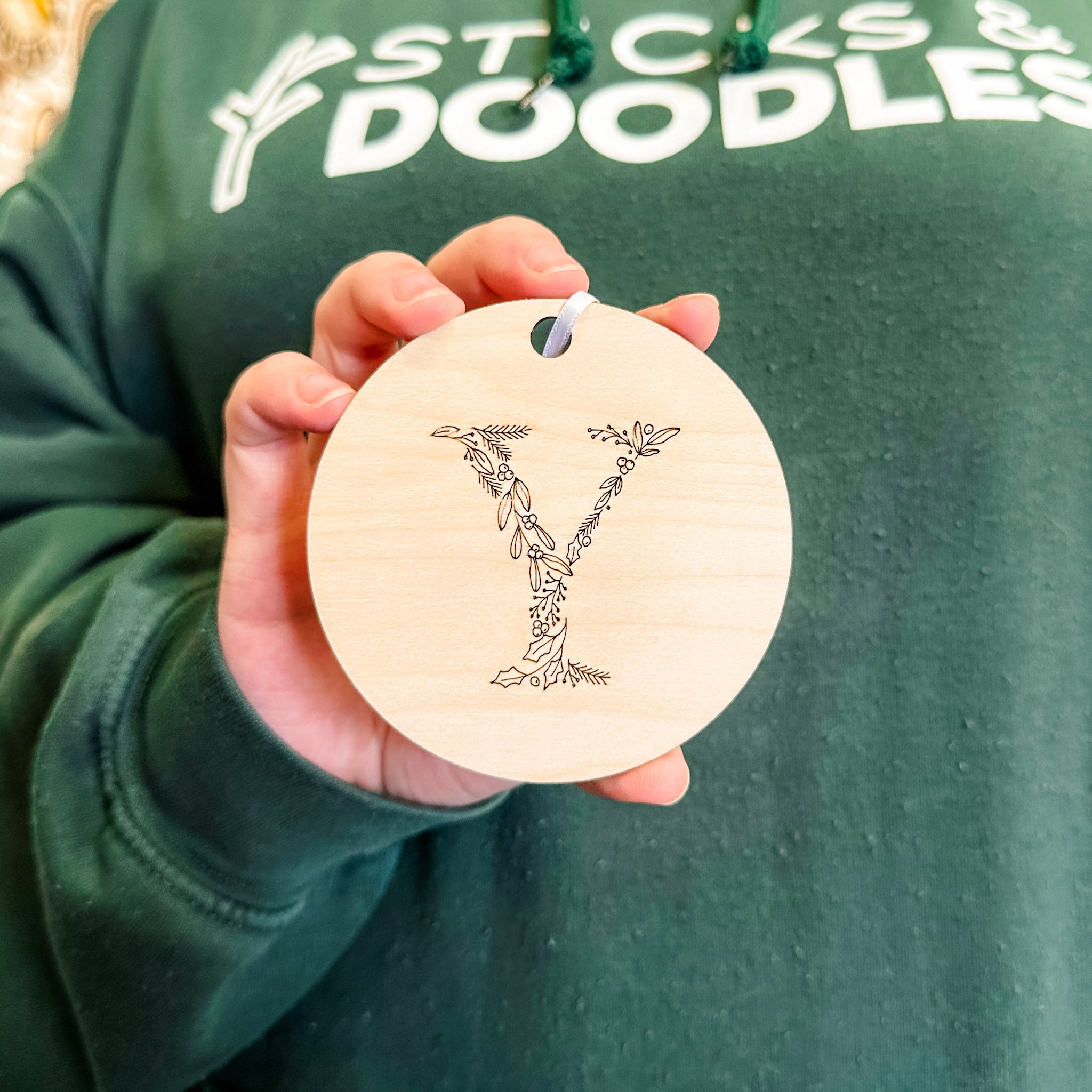 Initial Ornament • Wood Letter Ornament • For Christmas Trees & Stockings