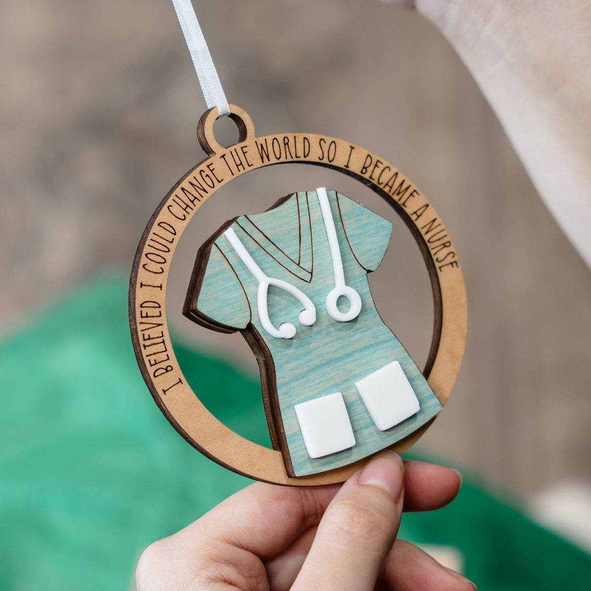 I Became a Nurse to Change the World Ornament