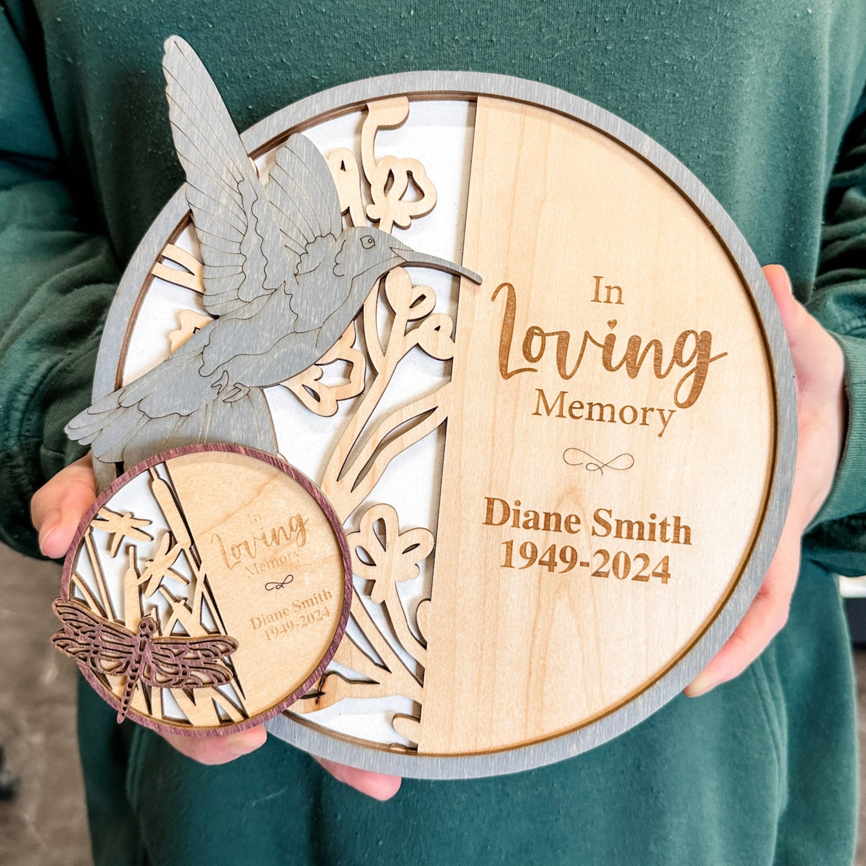Memorial Butterfly, Dragonfly & Hummingbird • Personalized Ornament, Magnet or Mini Sign • For Grieving Families