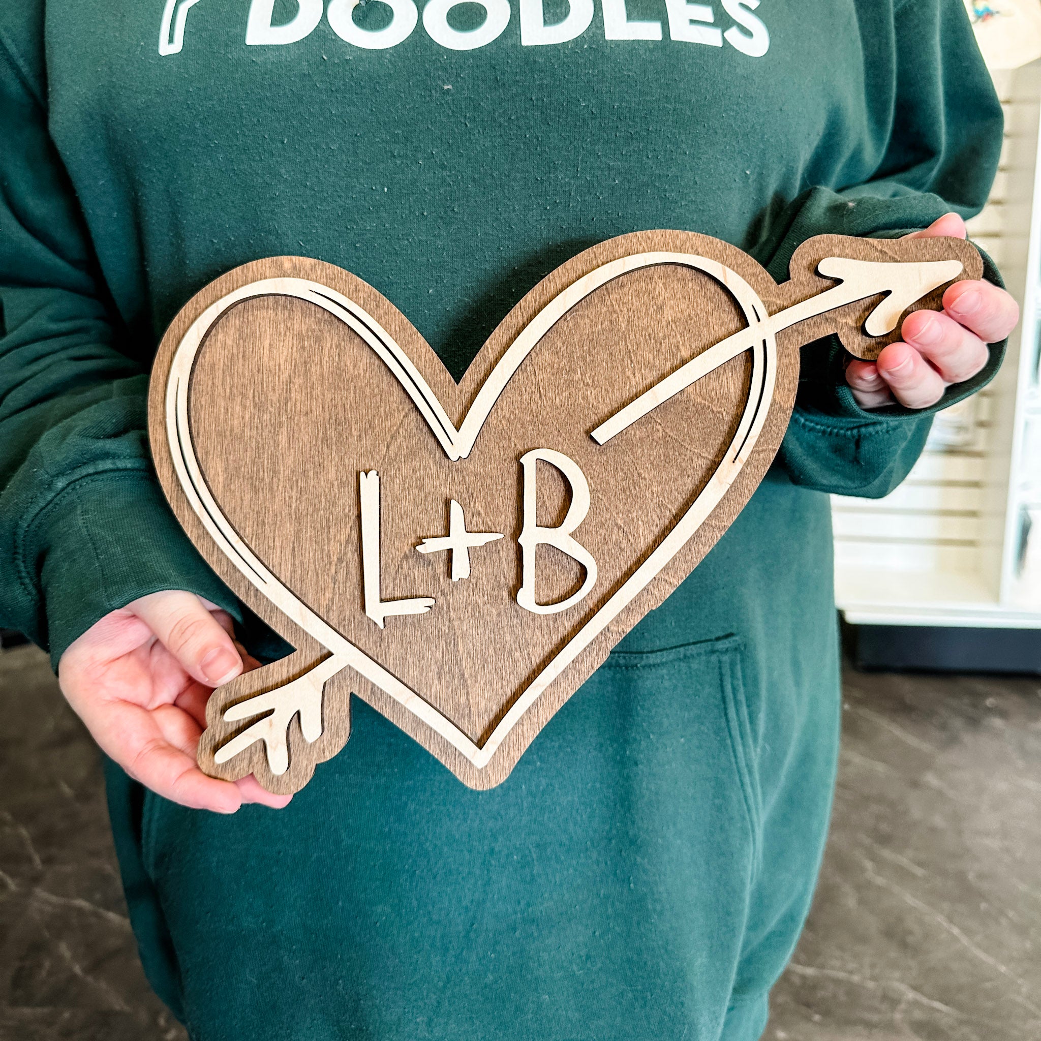 The Carved Heart • Personalized Wood Ornament, Magnet, or Mini Sign • For Couples and Anniversaries