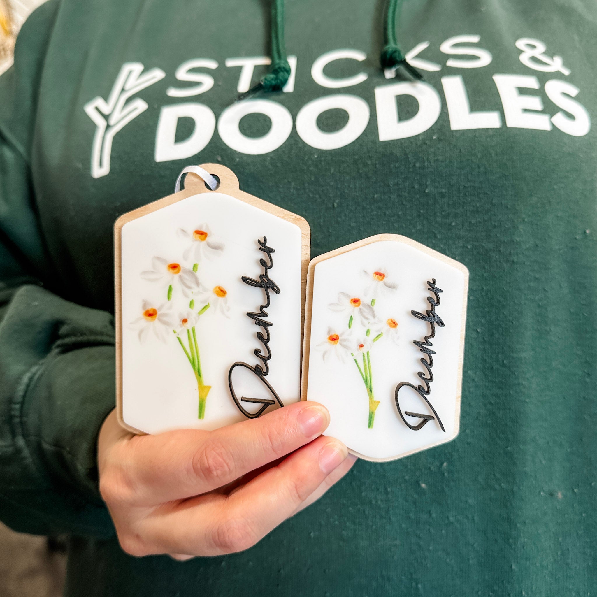 Elegant Birth Flowers • Personalized Ornaments or Magnet • For Your Favourite People