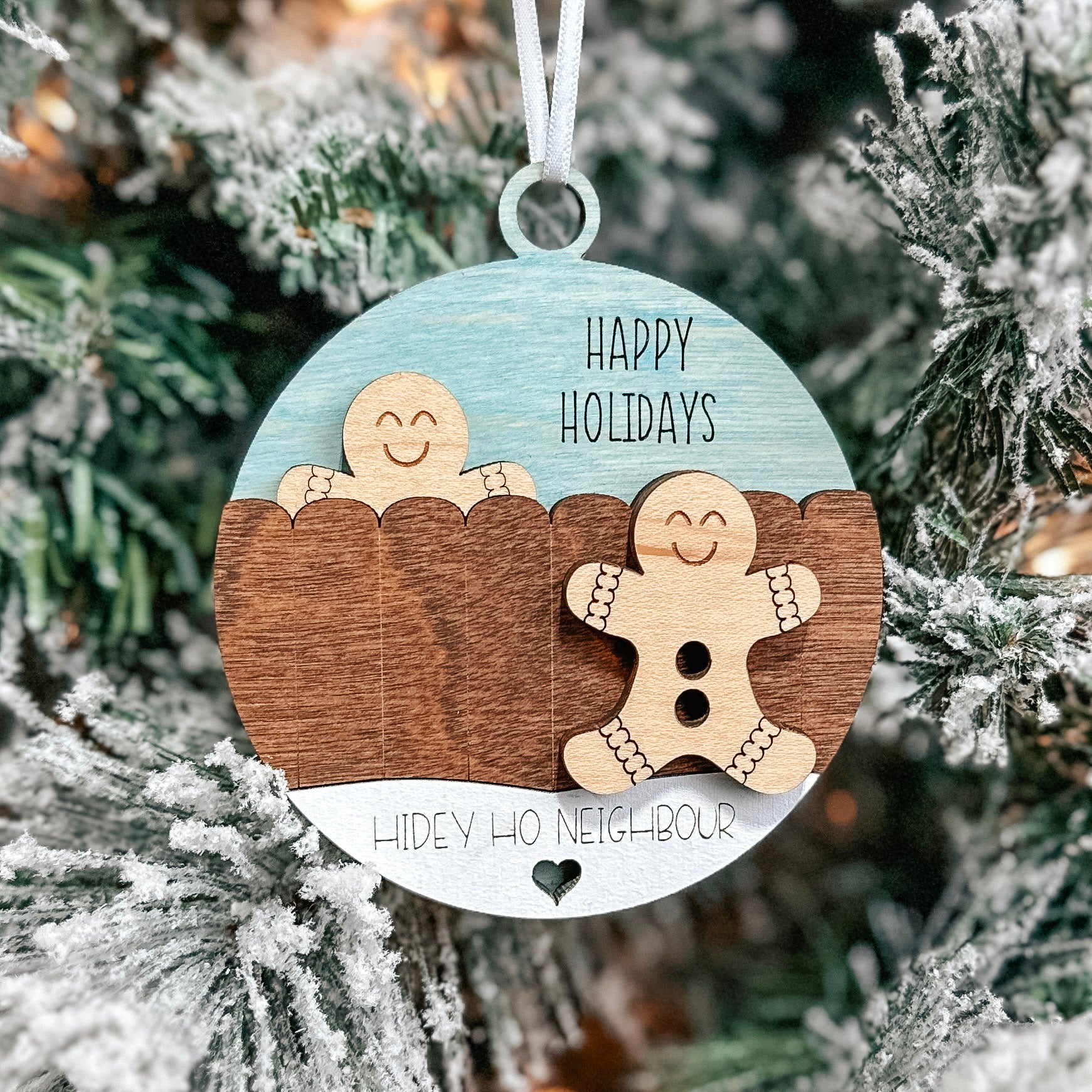 Hidey Ho Gingerbread Neighbours • 3D Wood Ornament • For Your Favourite Neighbour