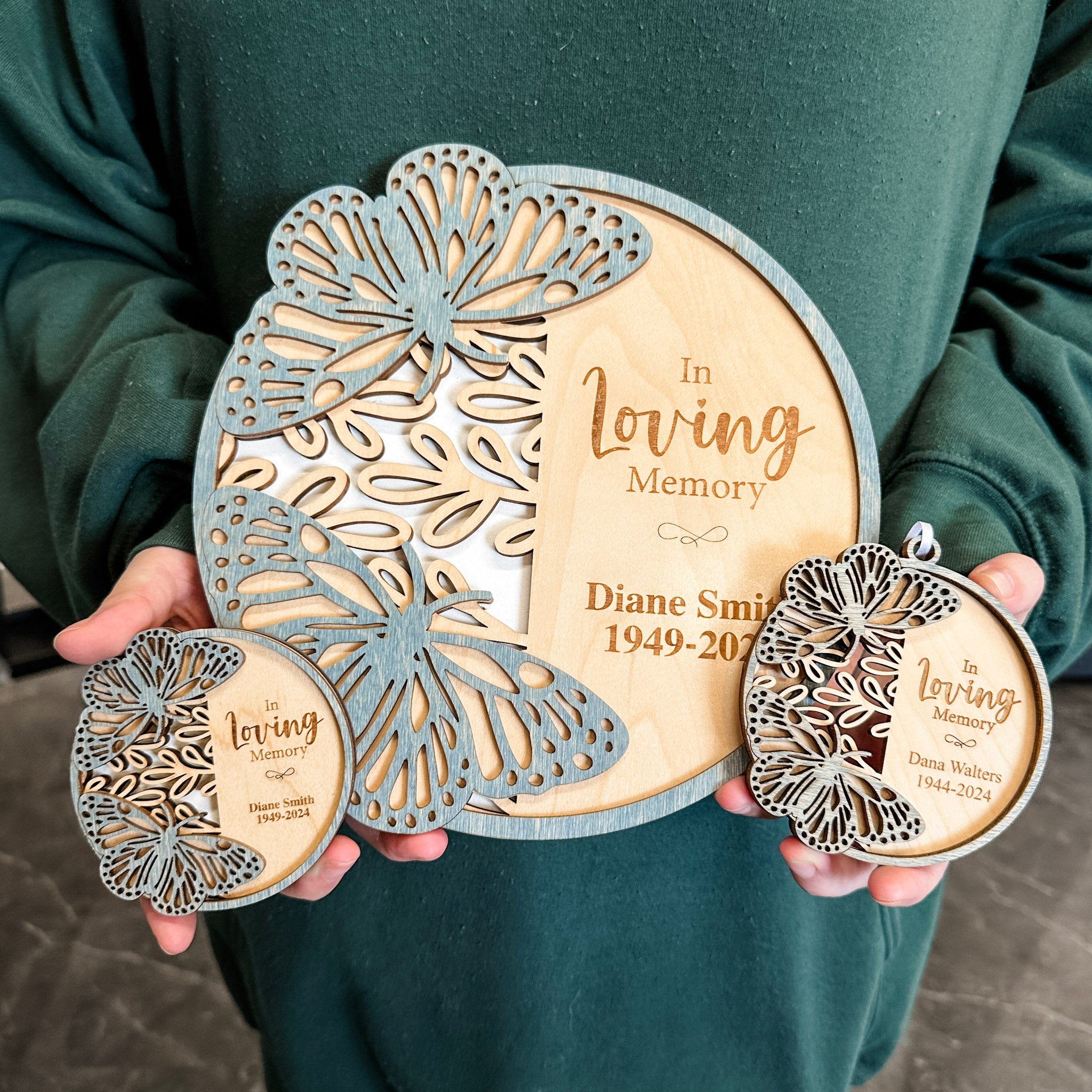 Memorial Butterfly, Dragonfly & Hummingbird • Personalized Ornament, Magnet or Mini Sign • For Grieving Families