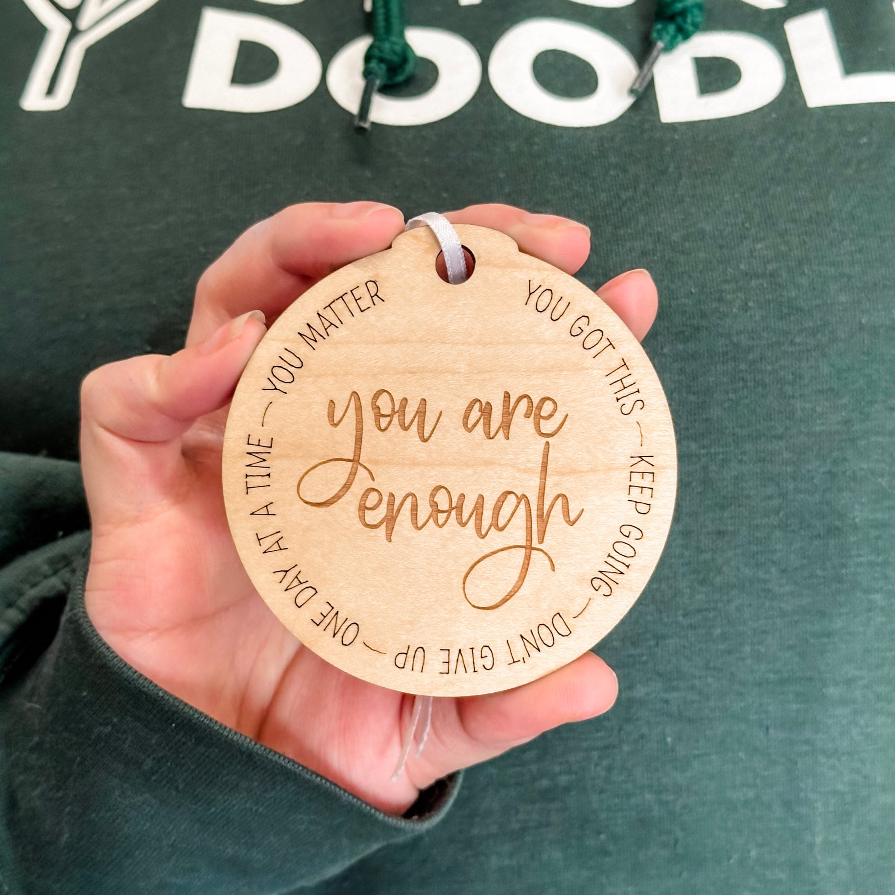 Affirmation Ornaments • Wood Engraved Ornaments • For Family and Friends