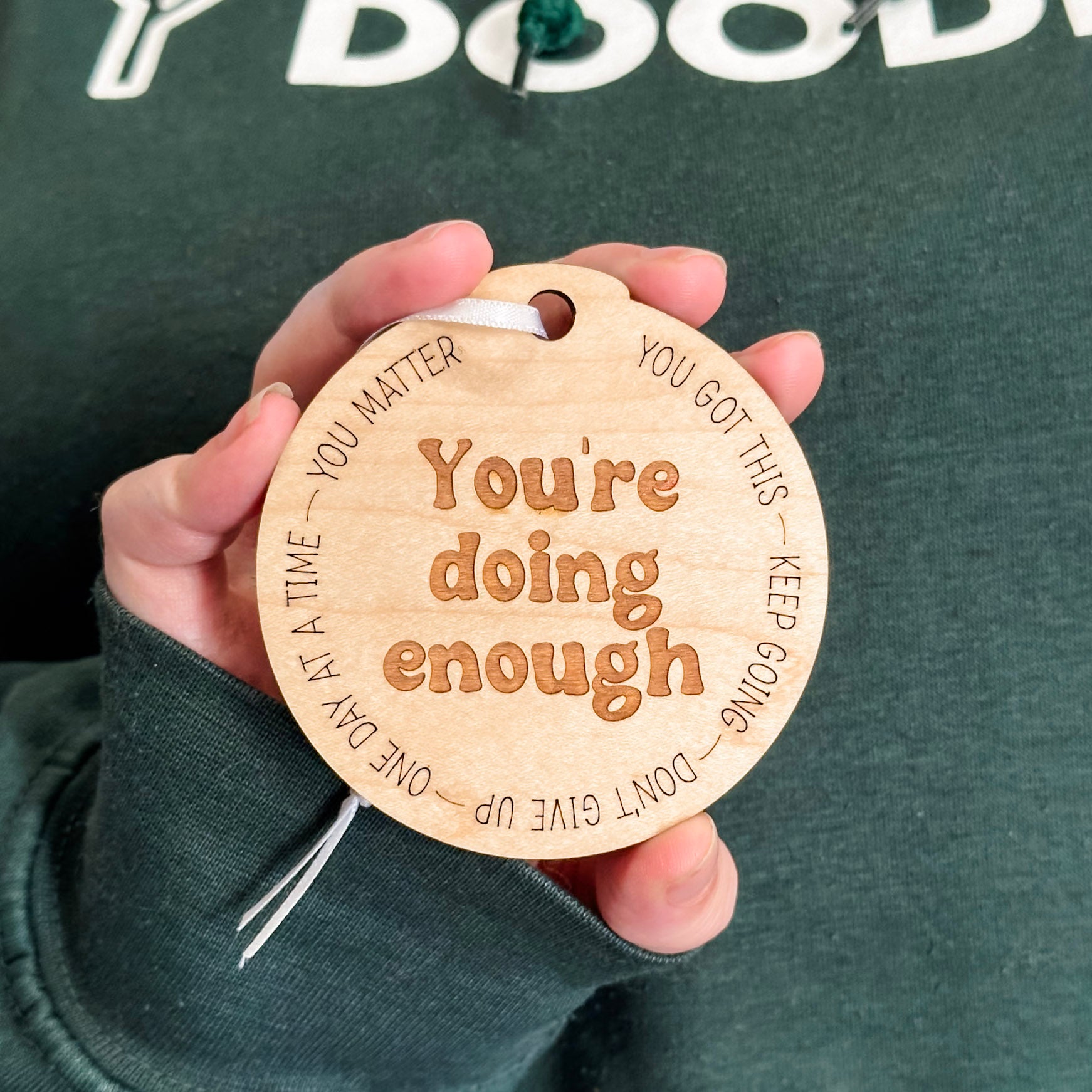 Affirmation Ornaments • Wood Engraved Ornaments • For Family and Friends