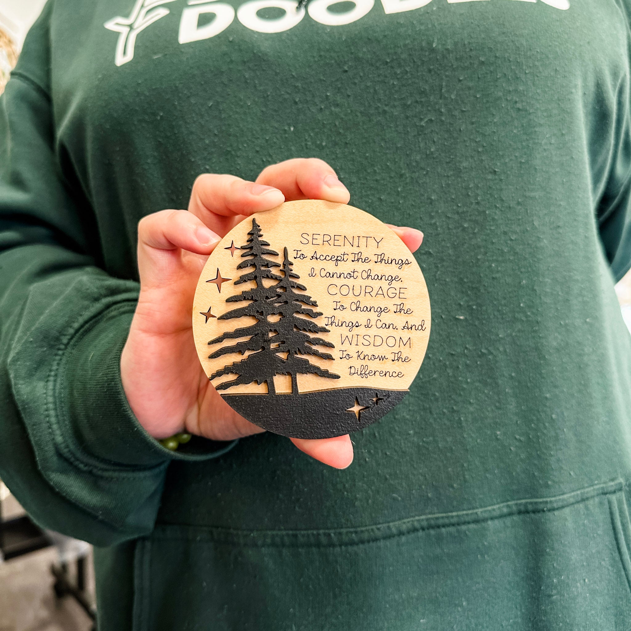 The Serenity Prayer • Wood Ornament, Magnet, or Mini Sign • For Recovery