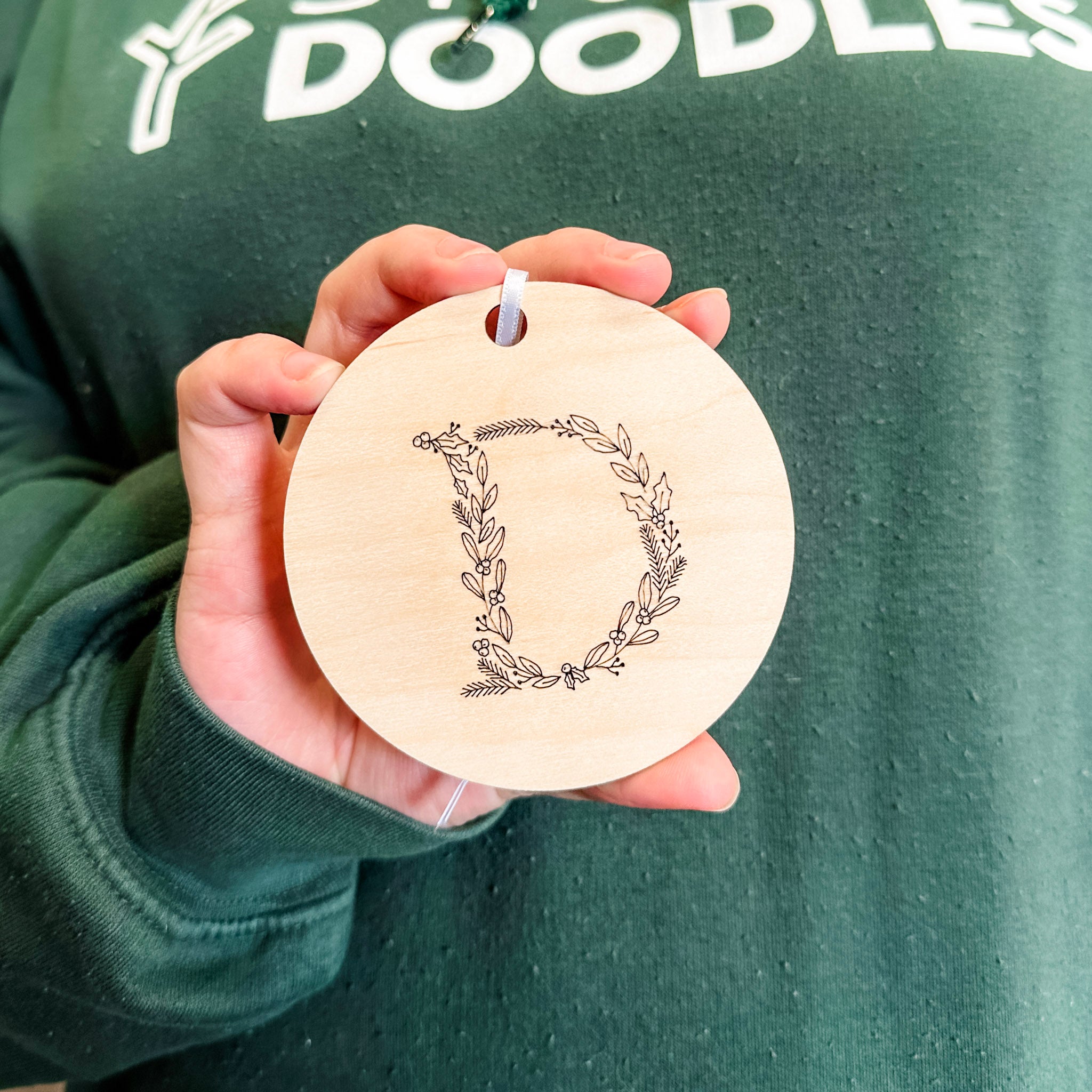 Initial Ornament • Wood Letter Ornament • For Christmas Trees & Stockings