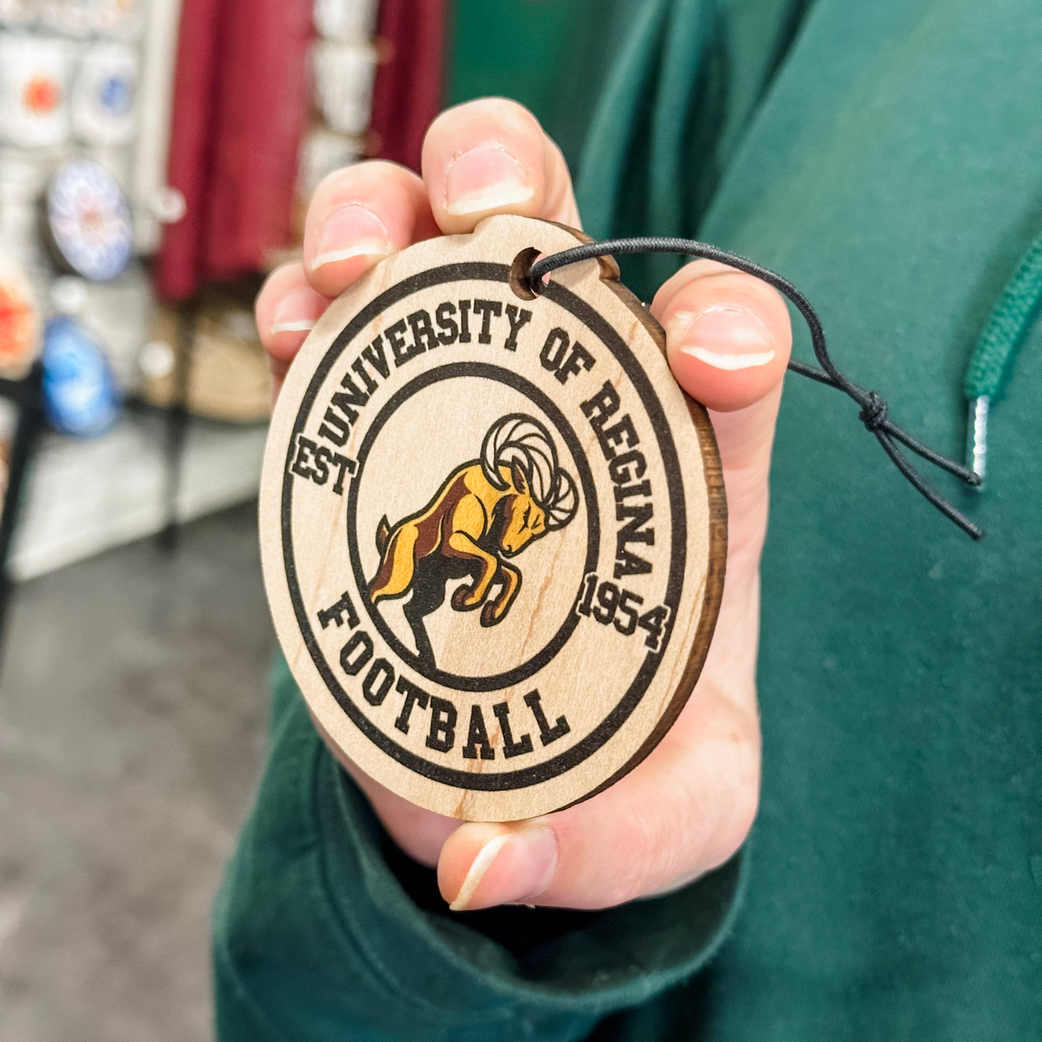 University of Regina Rams • 3D Wood/Acrylic Ornaments • For Students & Proud Parents