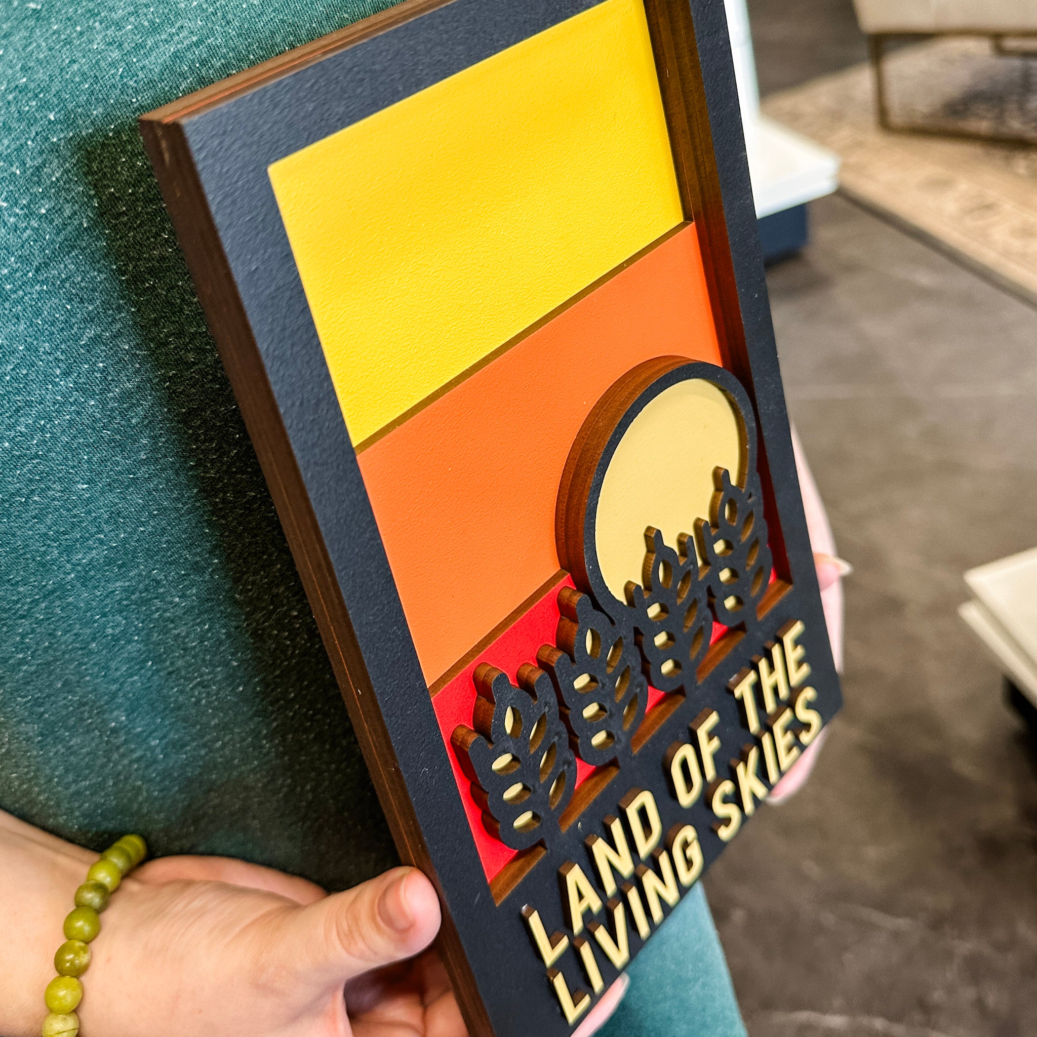 Land of the Living Skies • Wood Ornament, Magnet or Sign • Saskatchewan Souvenirs