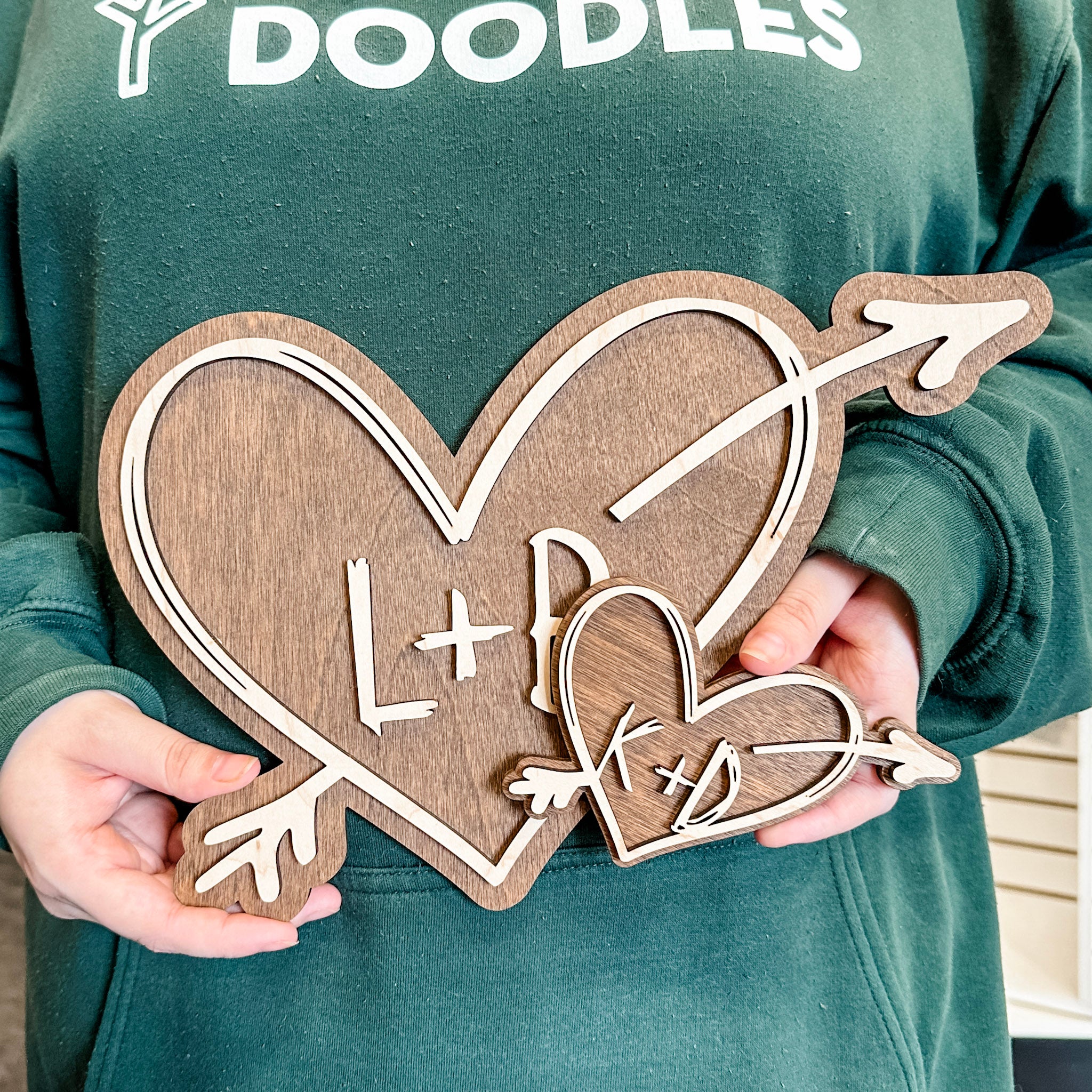 The Carved Heart • Personalized Wood Ornament, Magnet, or Mini Sign • For Couples and Anniversaries