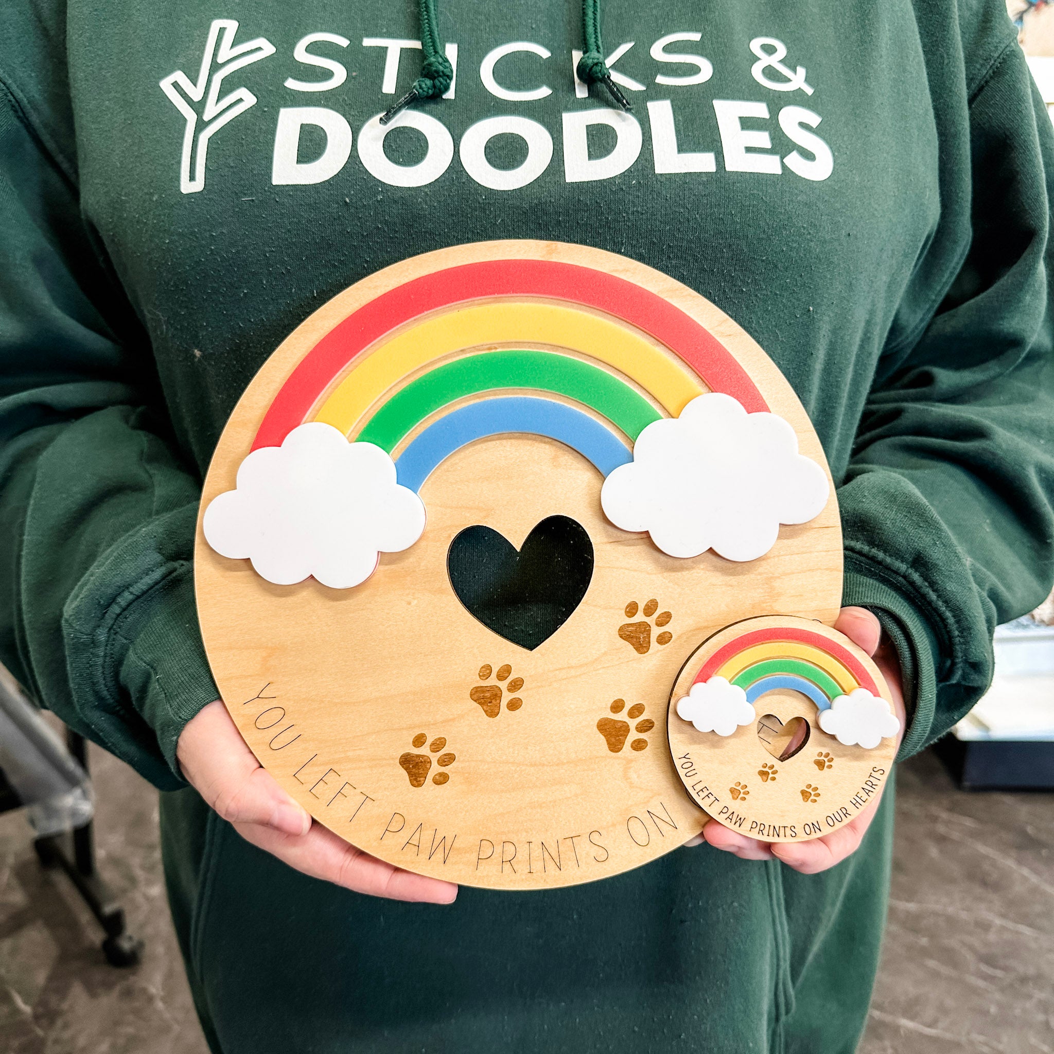 Rainbow Bridge Pet Memorial • Wood Ornament, Magnet, or Mini Sign • For Grieving Pet Owners