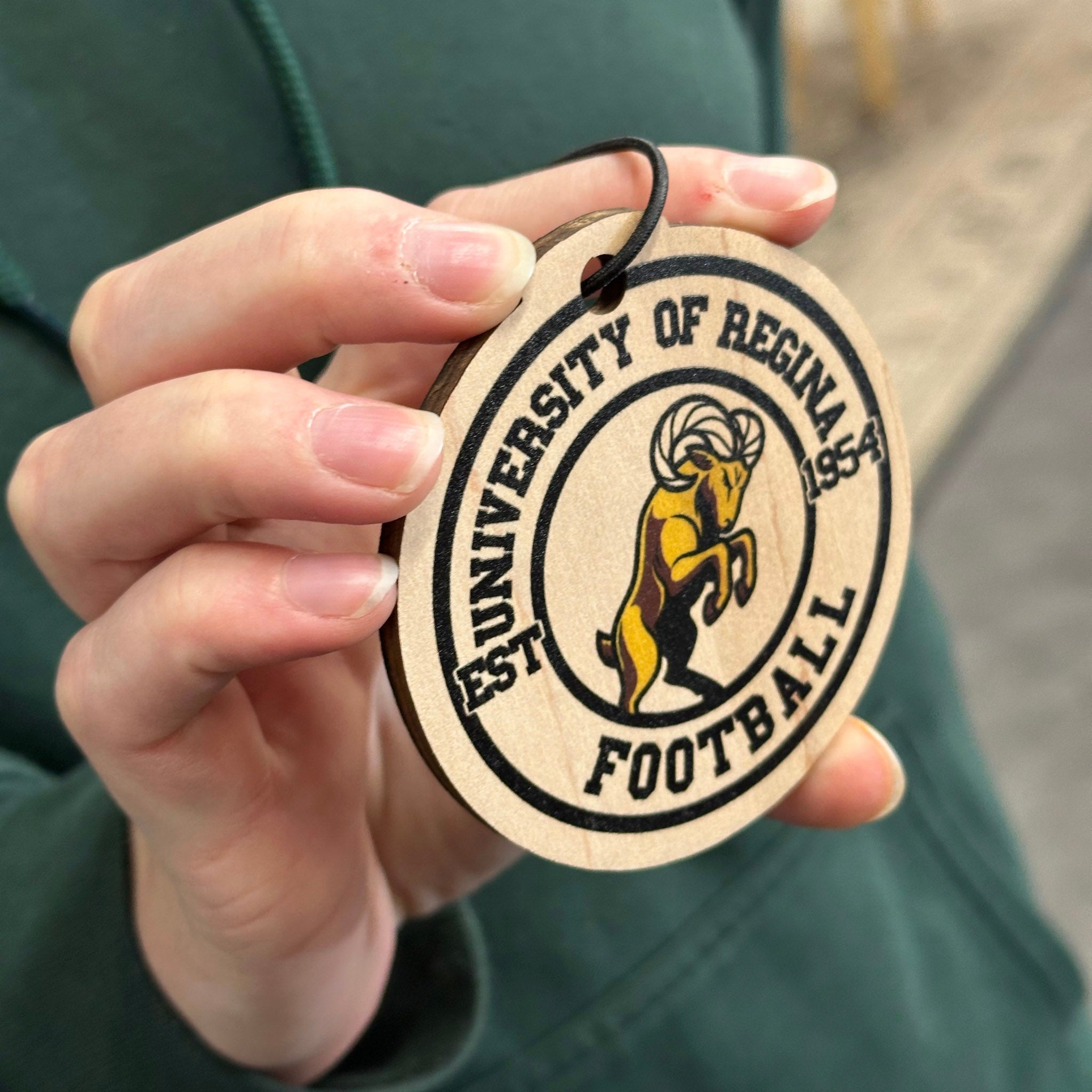 University of Regina Rams • 3D Wood/Acrylic Ornaments • For Students & Proud Parents