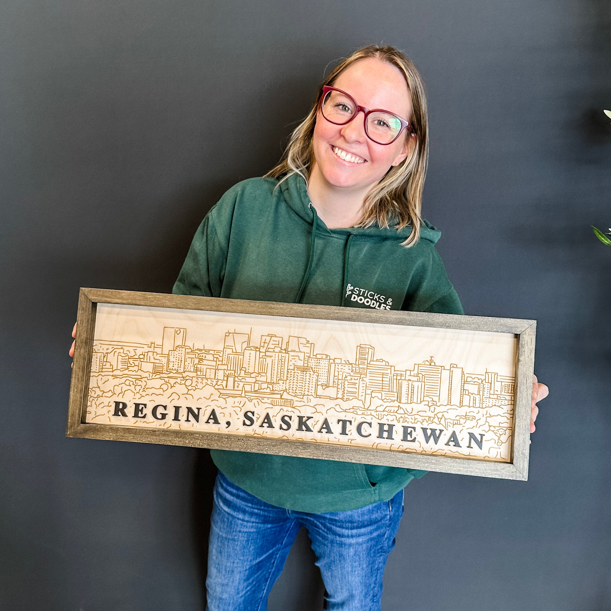Custom City Skyline Line Artwork • Engraved Wood Sign • For City Lovers & Travel Gifts