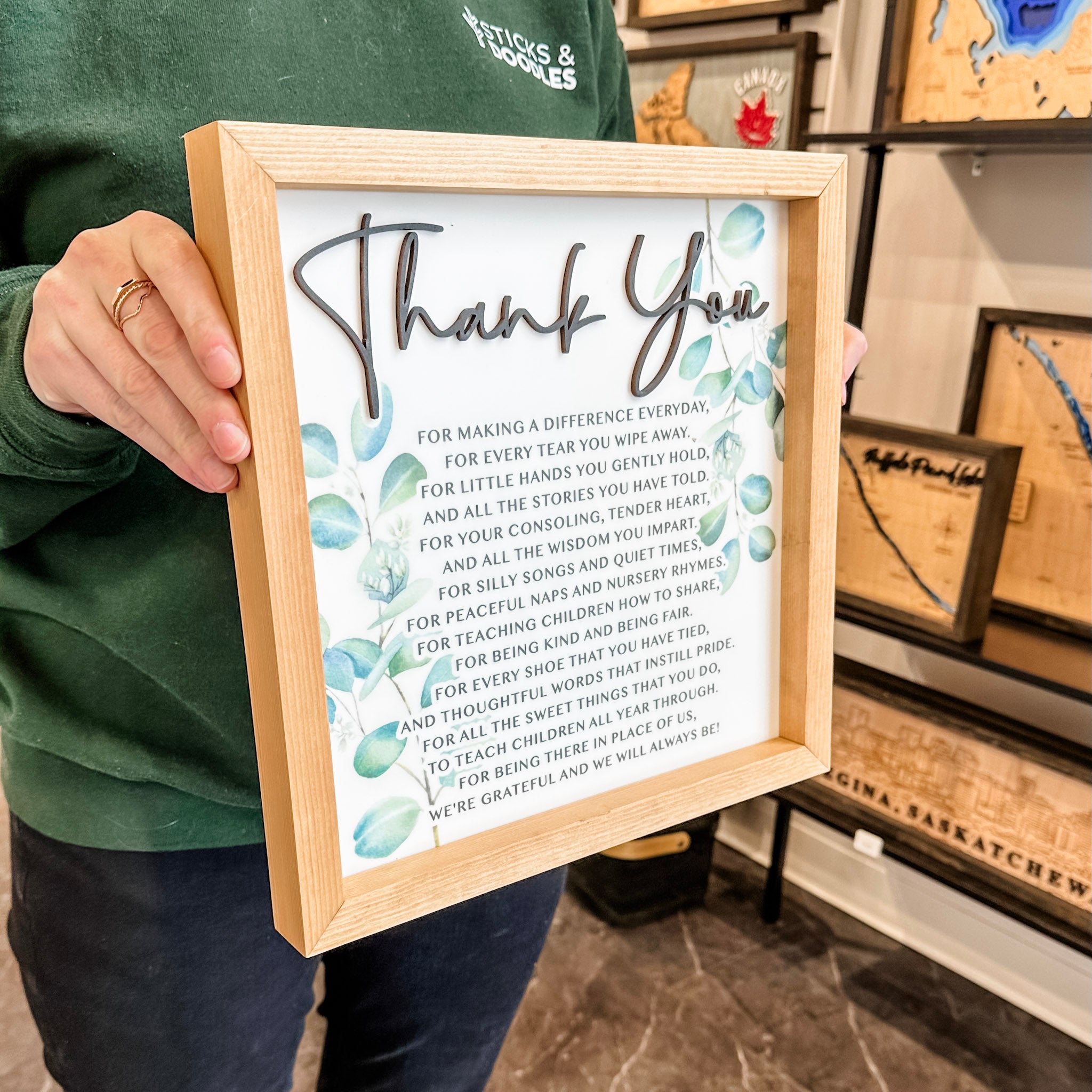 Thank You For Making A Difference Framed Quote