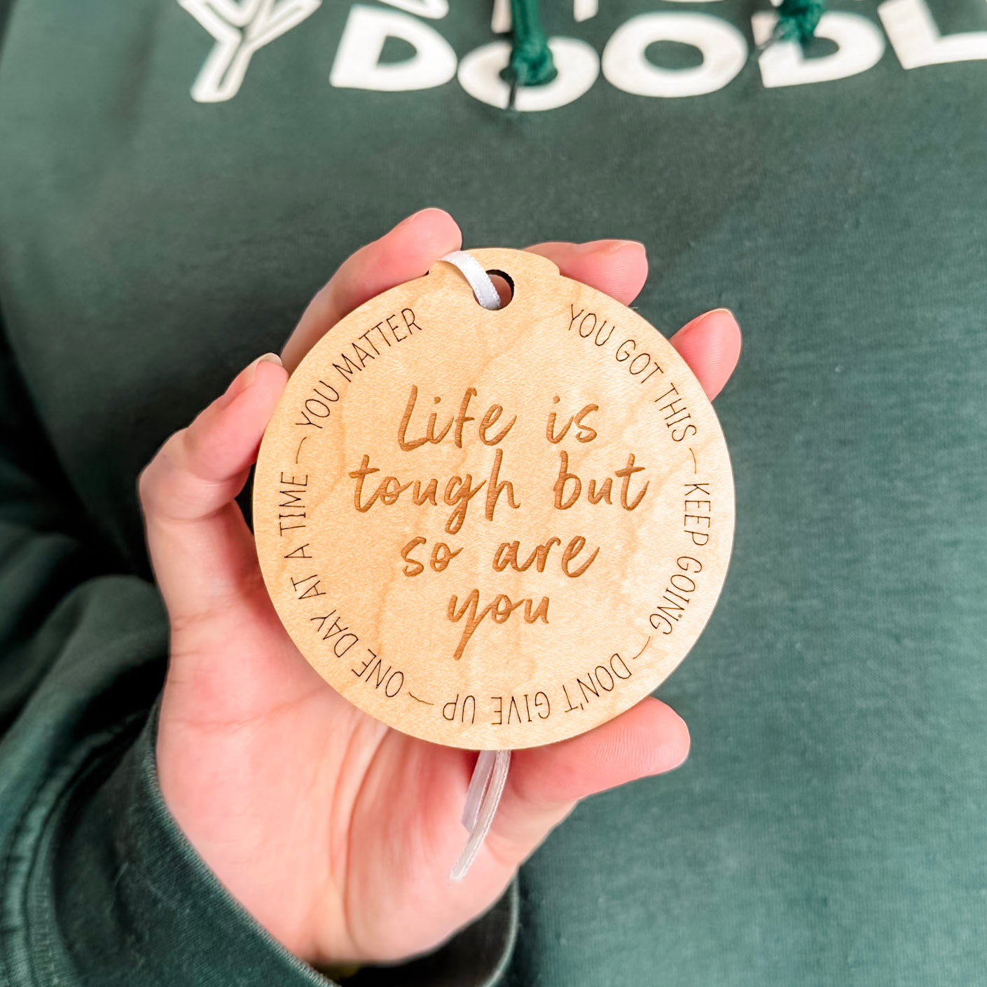 Affirmation Ornaments • Wood Engraved Ornaments • For Family and Friends