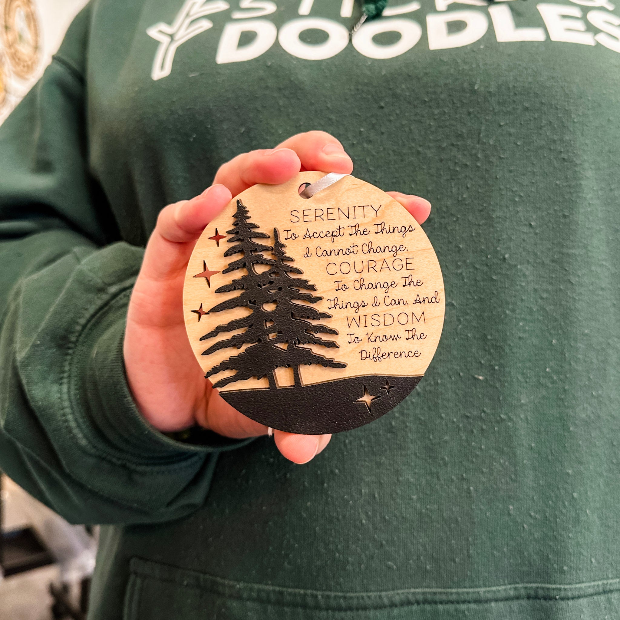 The Serenity Prayer • Wood Ornament, Magnet, or Mini Sign • For Recovery