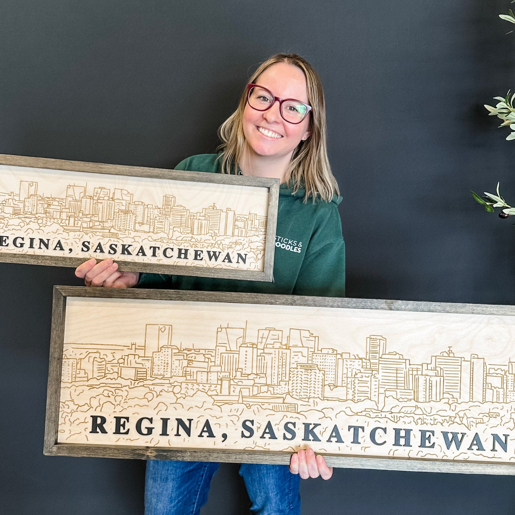 Custom City Skyline Line Artwork • Engraved Wood Sign • For City Lovers & Travel Gifts